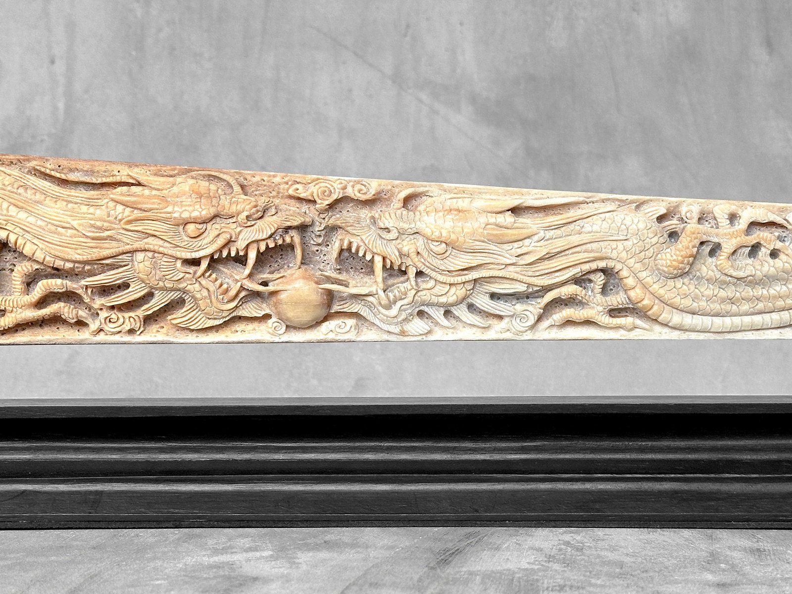 Large carved swordfish - Double Dragon motif - 7