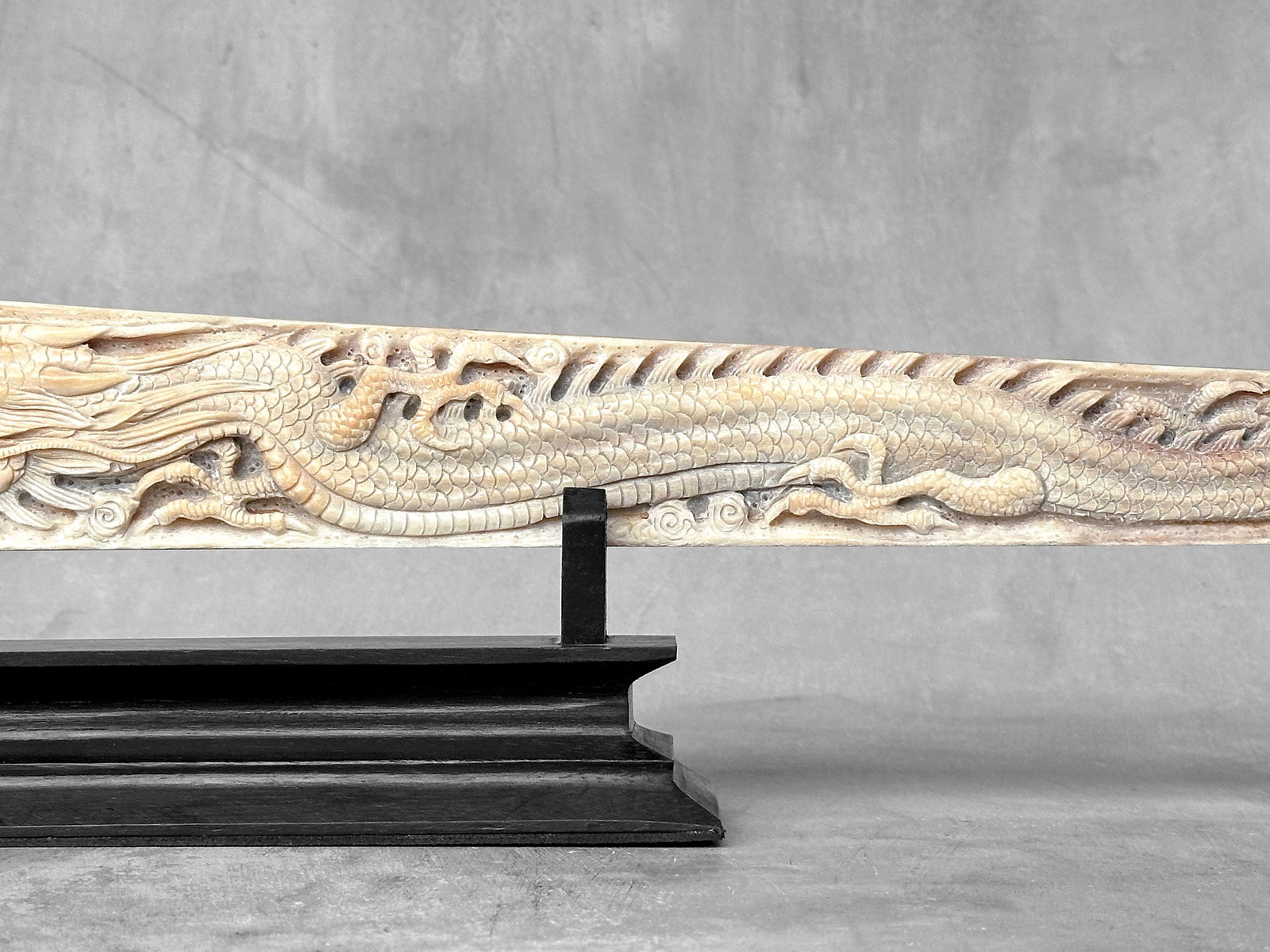 Large carved swordfish - Double Dragon motif - 8