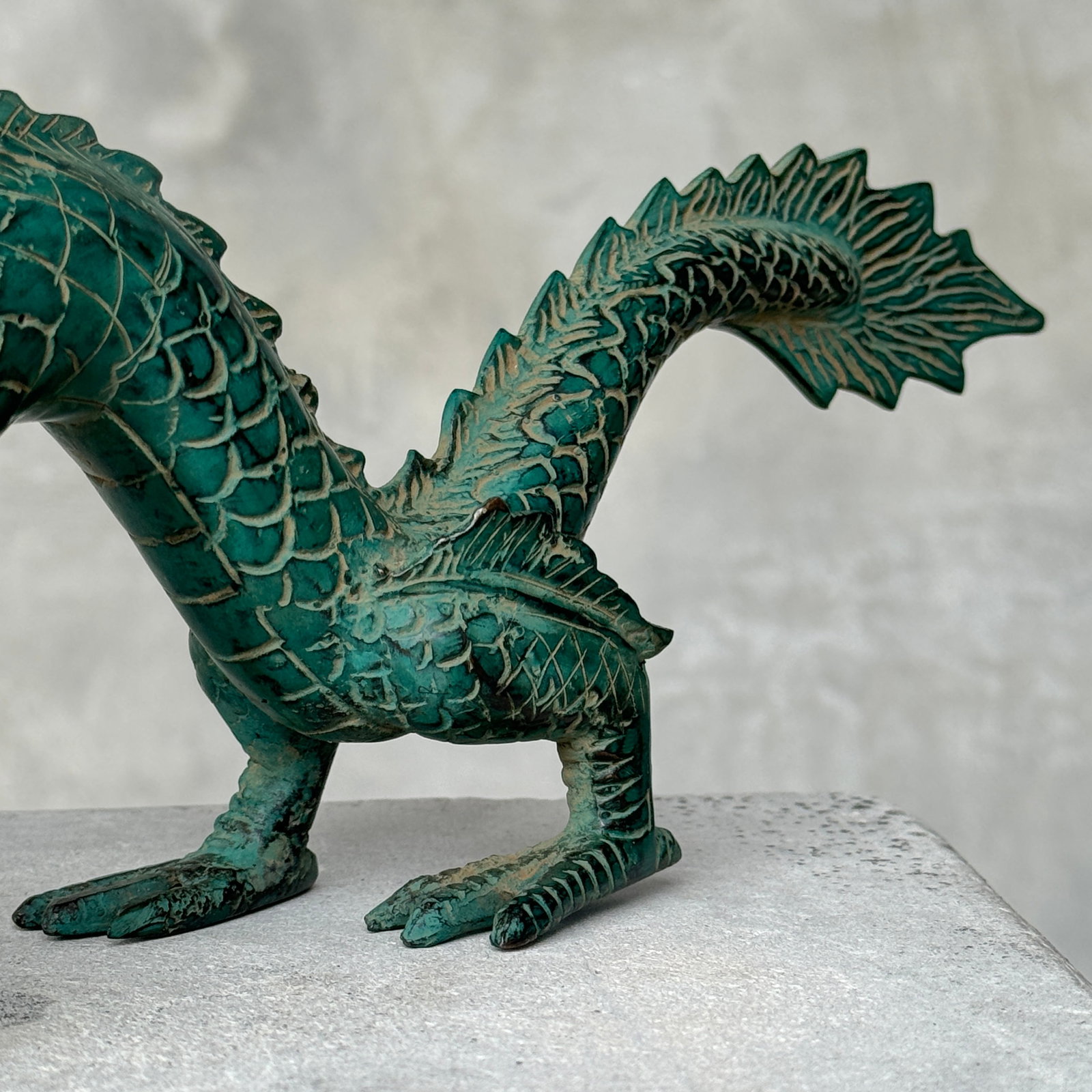 Patinated Chinese Dragon Bronze Sculpture - 10