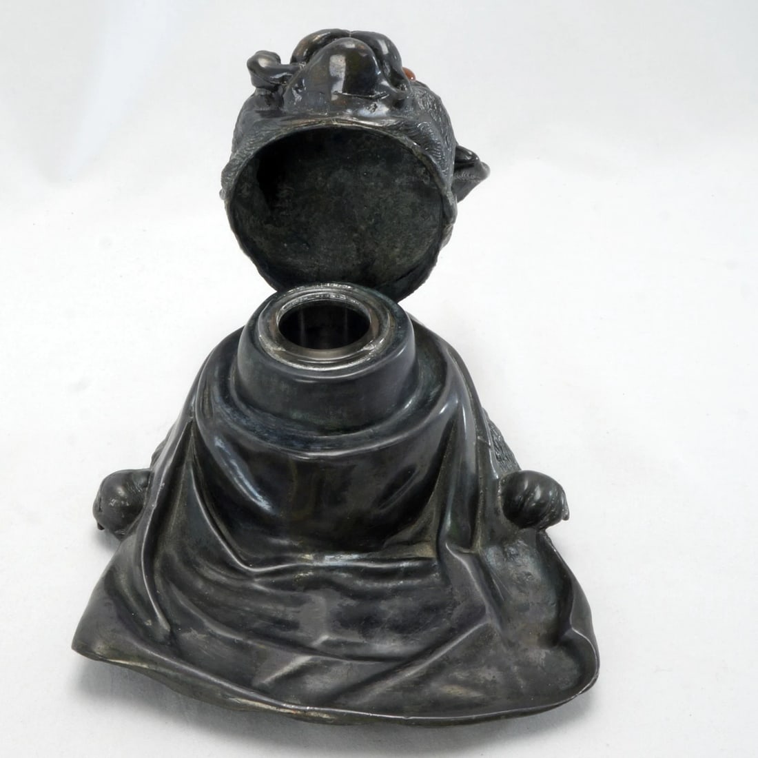 Antique Inkwell Jennings Brothers Pug Dog - 3