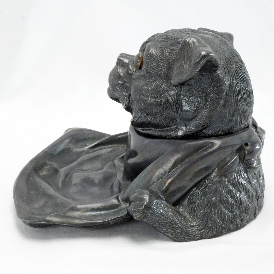 Antique Inkwell Jennings Brothers Pug Dog - 4