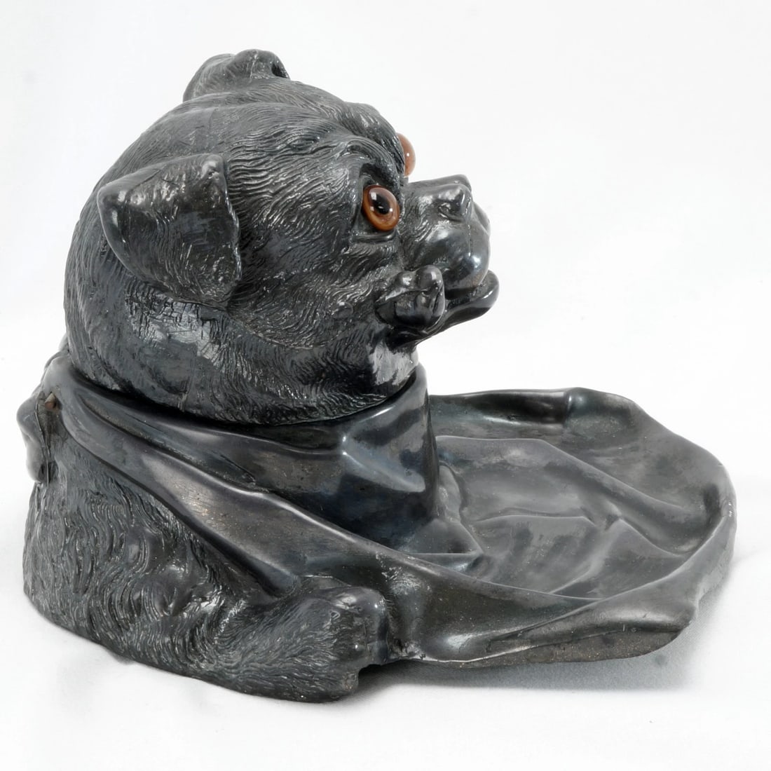 Antique Inkwell Jennings Brothers Pug Dog - 6