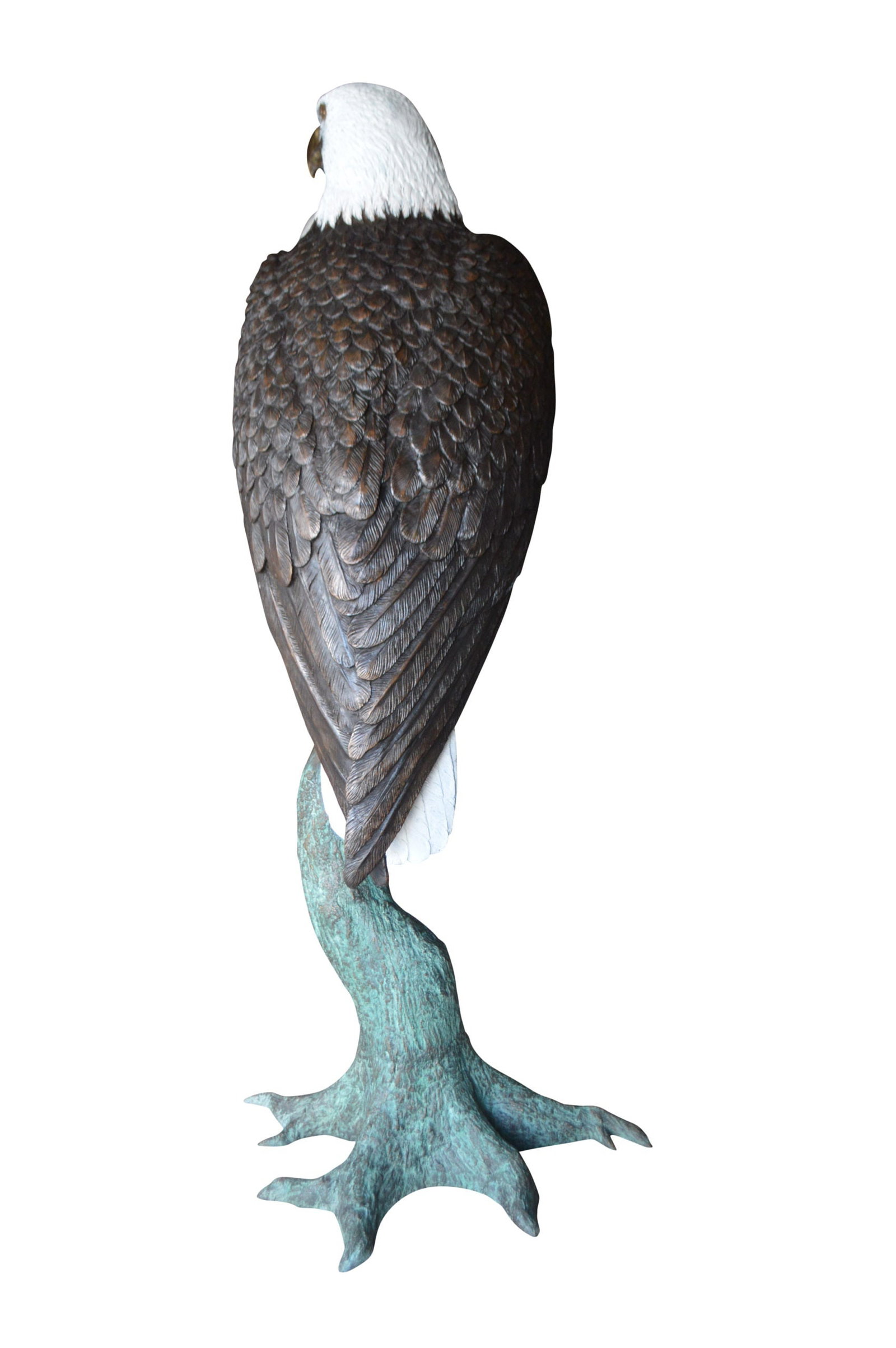 Large Eagle on a branch Bronze Statue - Size: 29"L x 29"W x 74"H - 10