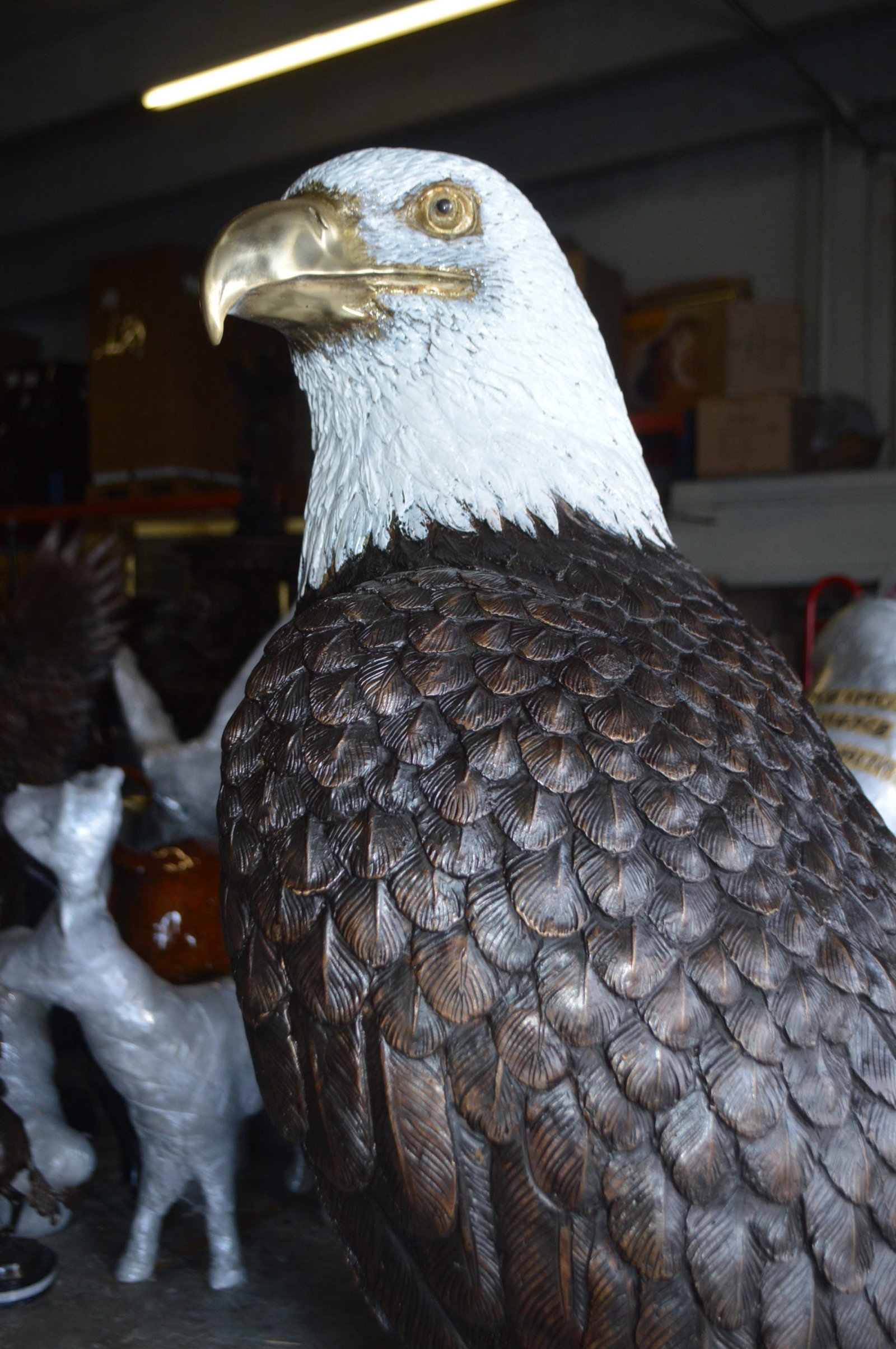 Large Eagle on a branch Bronze Statue - Size: 29"L x 29"W x 74"H - 7