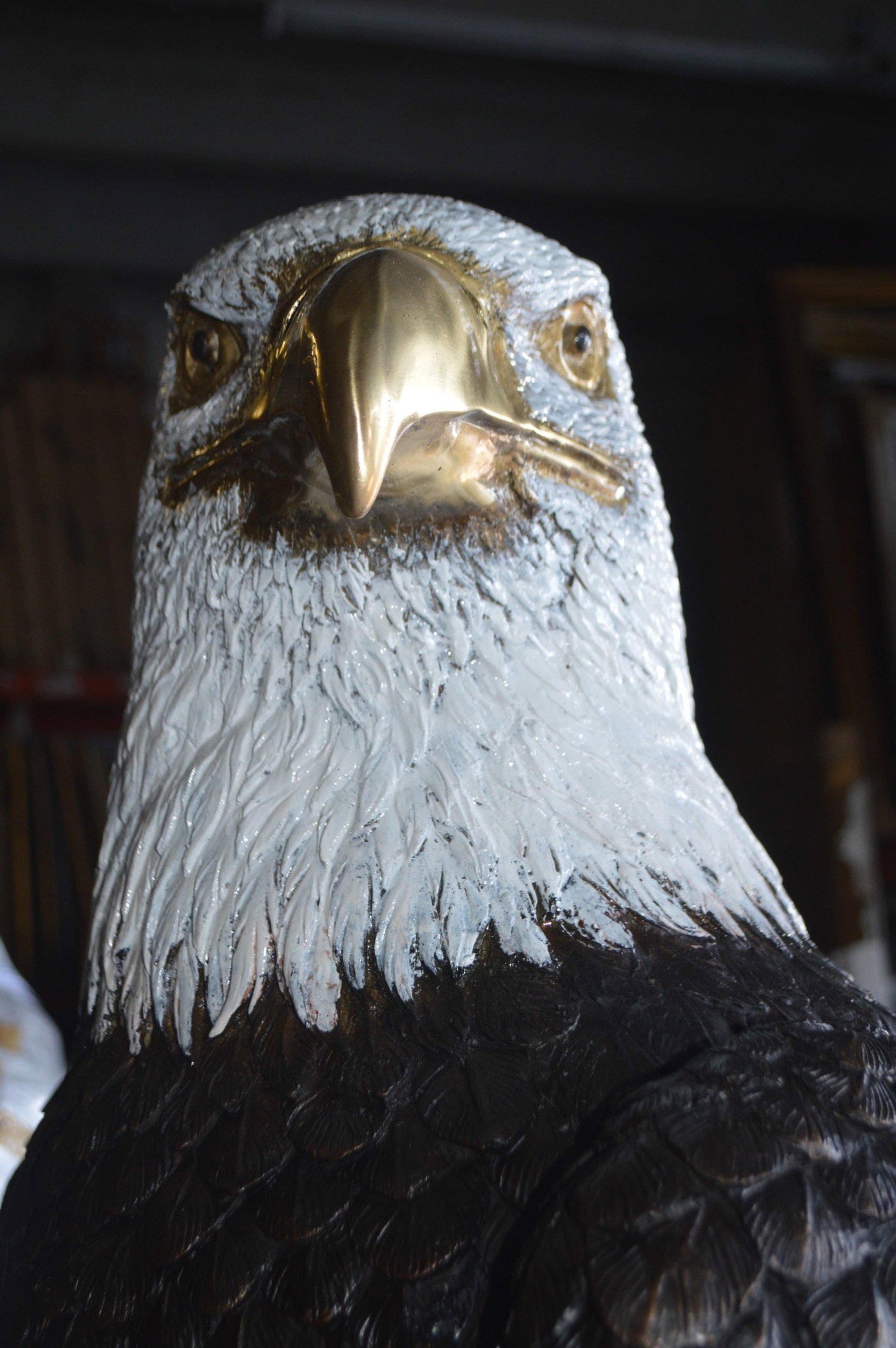 Large Eagle on a branch Bronze Statue - Size: 29"L x 29"W x 74"H - 8