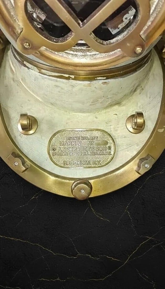 Mark V U.S Navy Deep Sea Diving Helmet Antique Style Steel & Aluminum Reproduction - 6