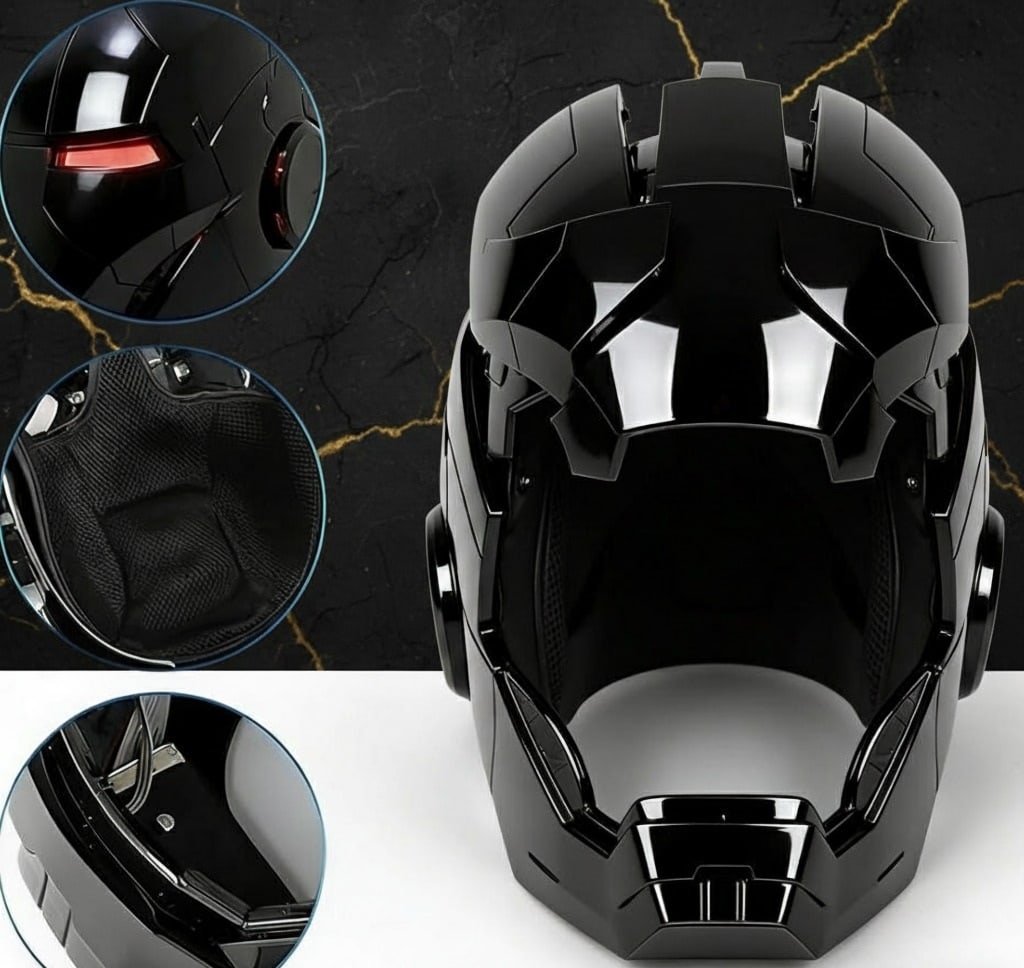 Electronic Wearable Black MK5 Helmet Voice-Controlled Hero Face Mask - 3