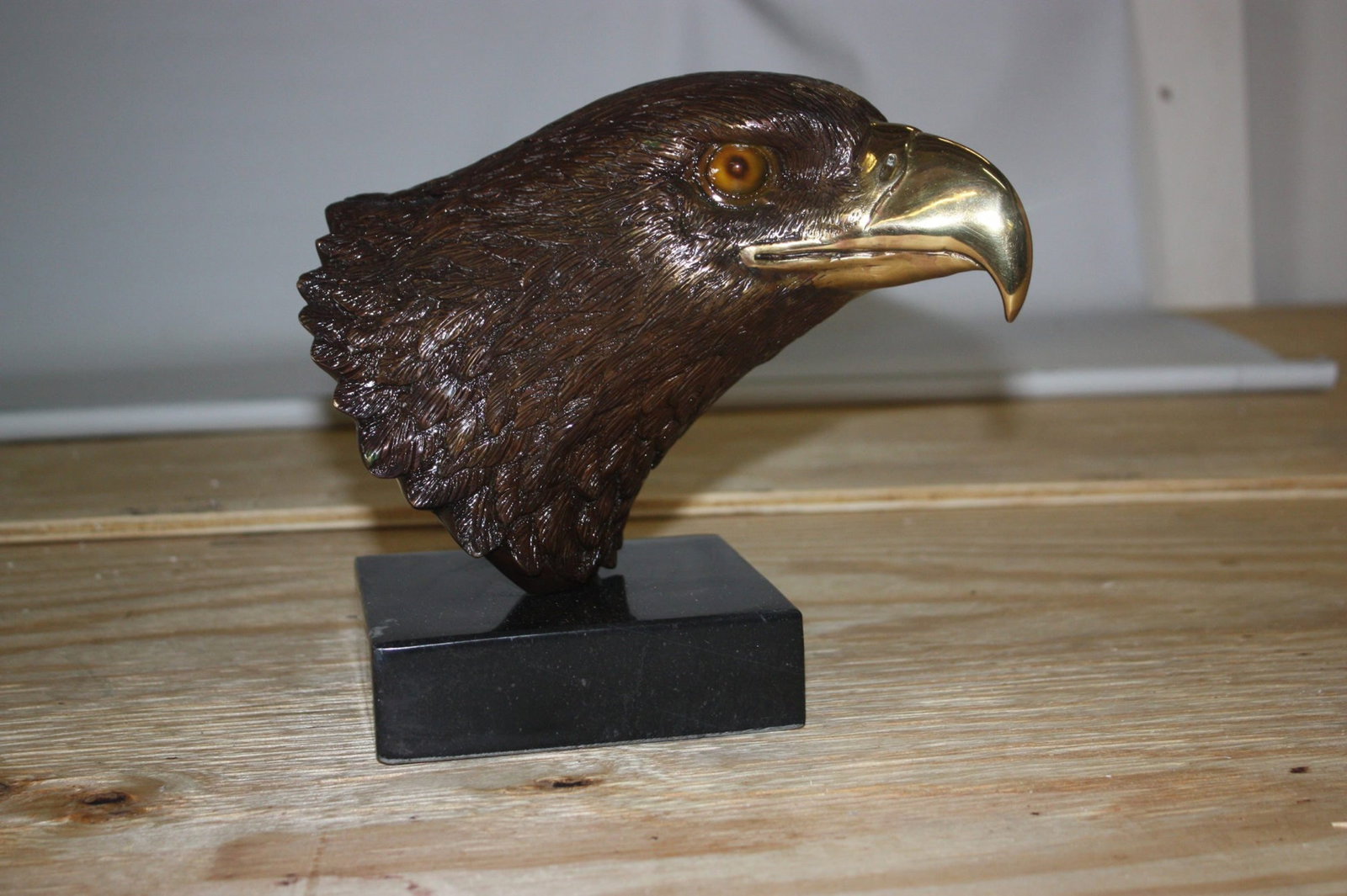 Bronze Eagle Head Sculpture - 3