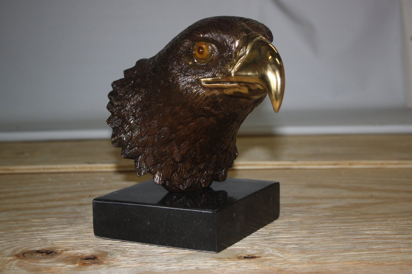 Bronze Eagle Head Sculpture - 4