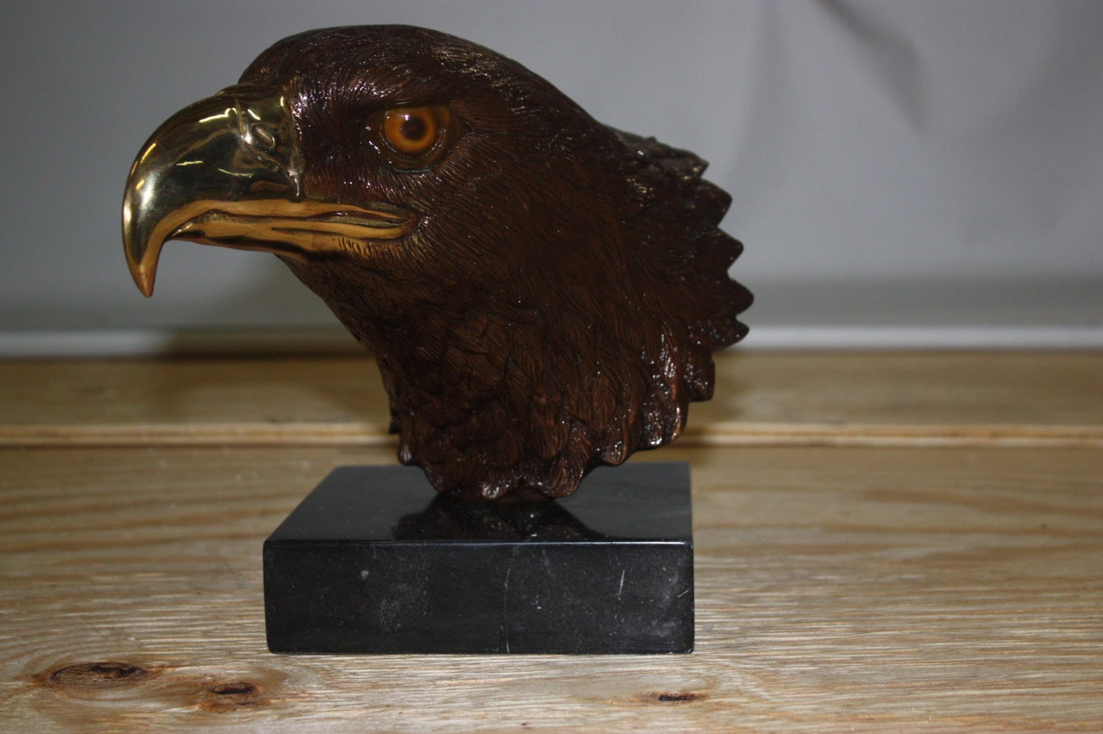 Bronze Eagle Head Sculpture - 5
