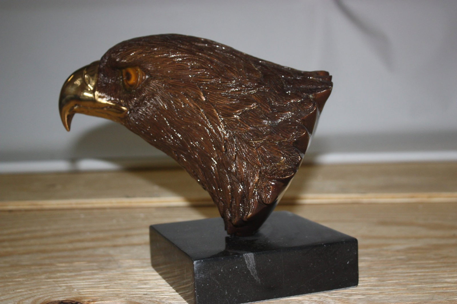Bronze Eagle Head Sculpture - 6