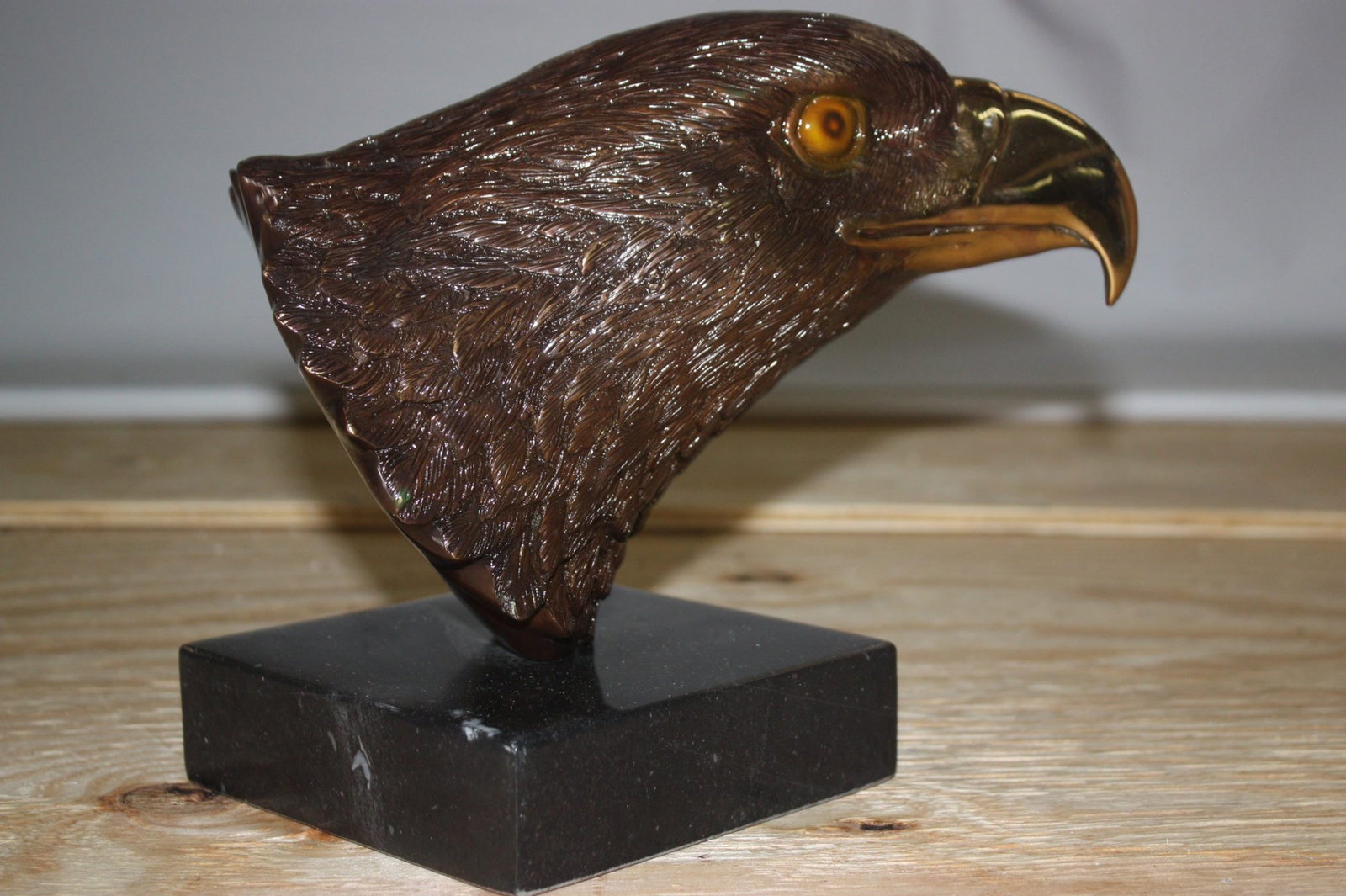 Bronze Eagle Head Sculpture - 8