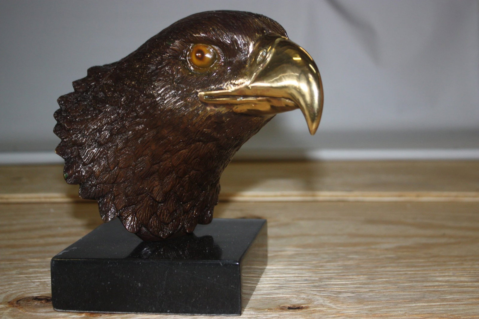 Bronze Eagle Head Sculpture - 9