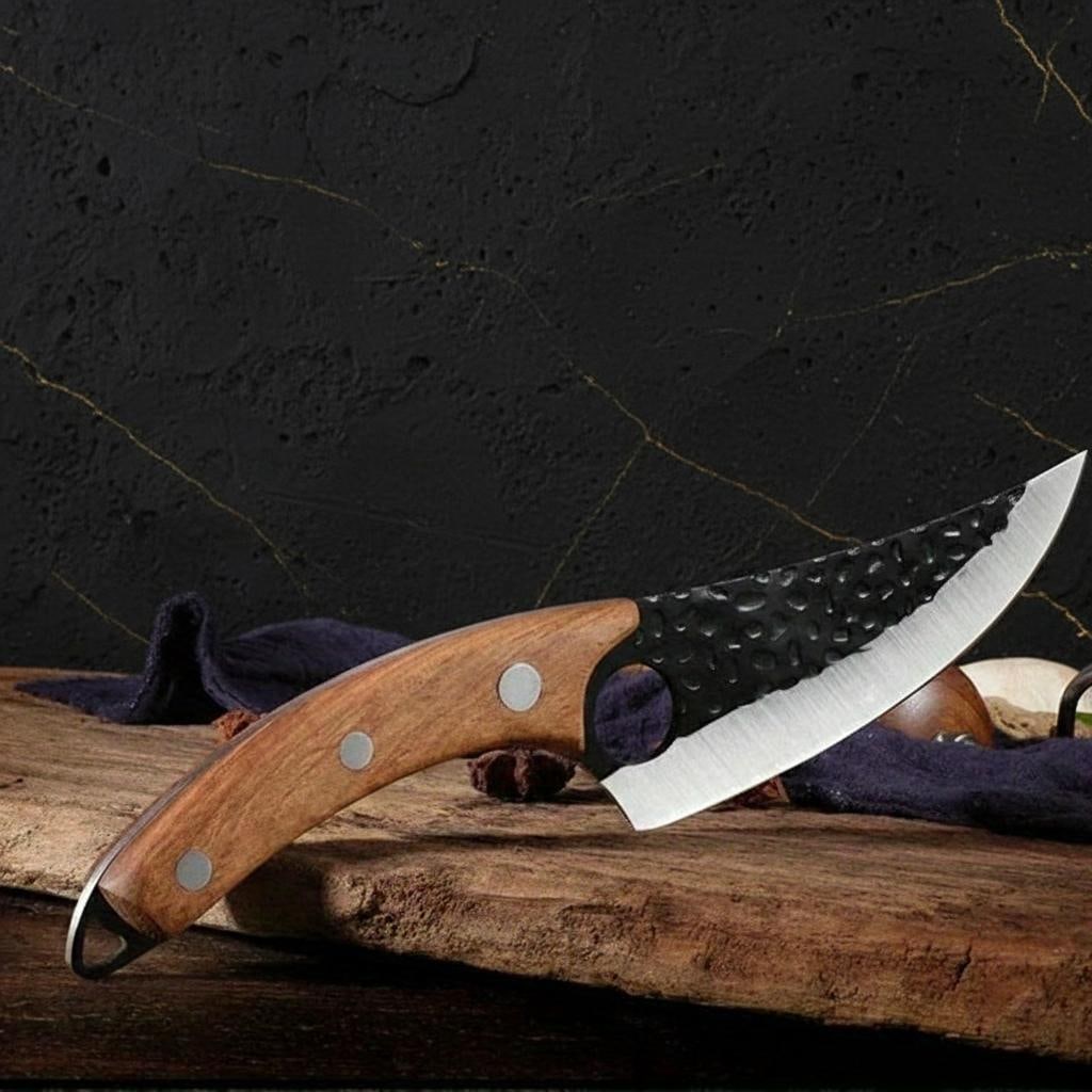 Forged 6pc Kitchen Knife Set with Wood Handles, Professional Chef Butcher Boning Knives - 10