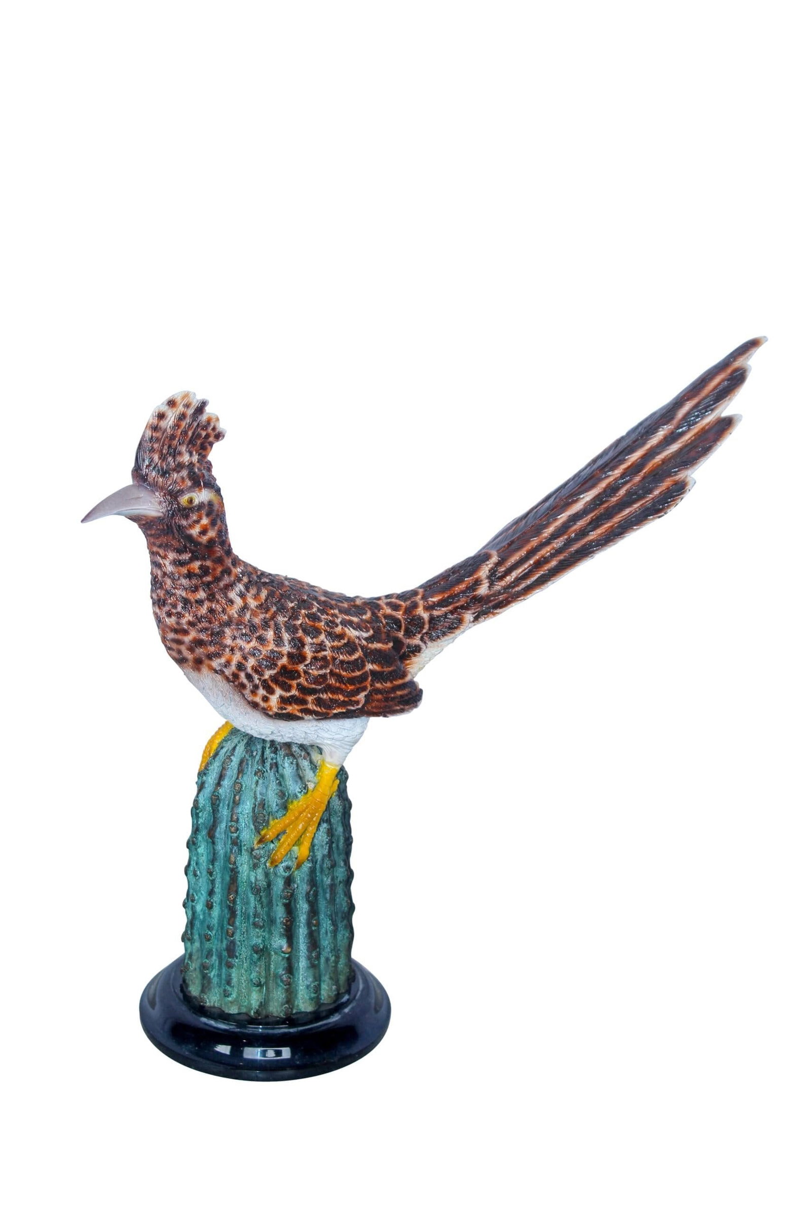 Vibrant Colored Roadrunner Bird Bronze Statue, Wildlife Decor 15" x 5" x 13"H: Title:Vibrant Colored Roadrunner Bird Bronze Statue, Wildlife Decor 15" x 5" x 13"H Description:Vibrant colored roadrunner bird bronze statue, wildlife decor, handcrafted and casted using traditional