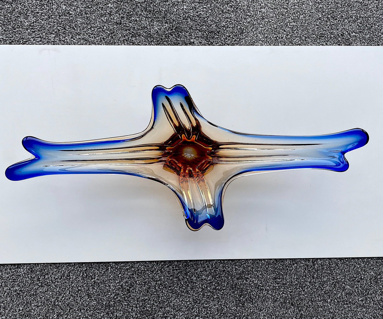 Vintage handcrafted Vase made from blown glass: Title: Vintage handcrafted Vase made from blown glass Maker:Unknown Origin: Netherlands Date/Period:1960 Materials:Blown Glass Size:Size: 70 x 30 x 16 cm Description:Vintage handcrafted Vase made