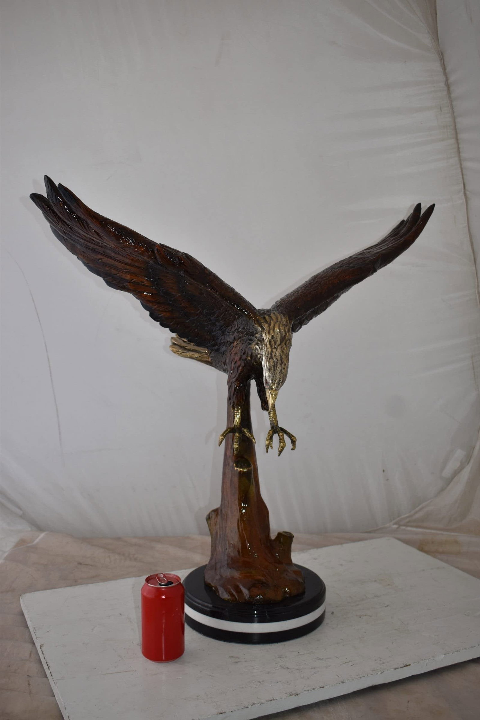 Eagle Flying and Looking Down for Prey Bronze Statue Size: 29" x 17" x 28"H - 3