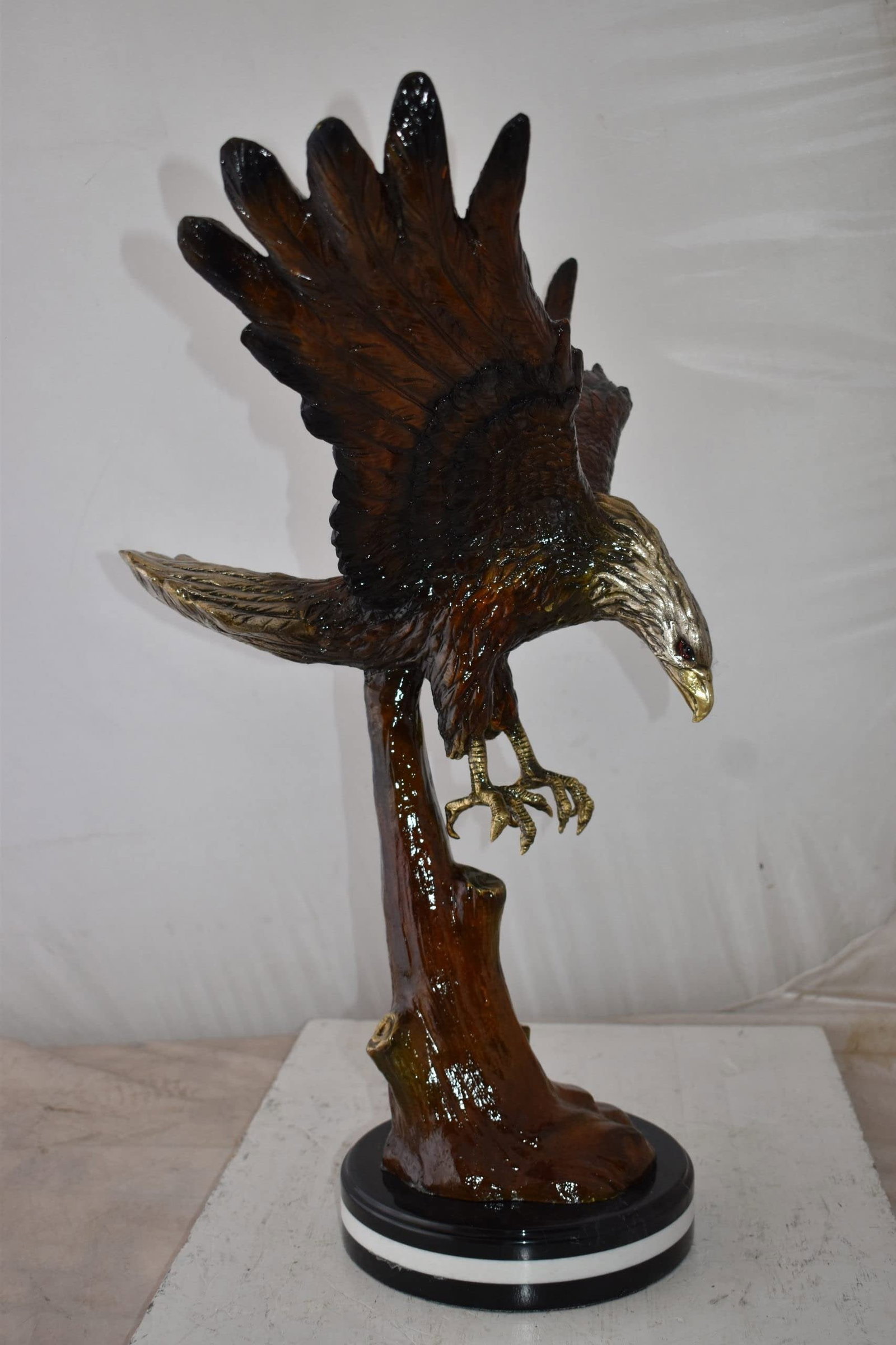 Eagle Flying and Looking Down for Prey Bronze Statue Size: 29" x 17" x 28"H - 5
