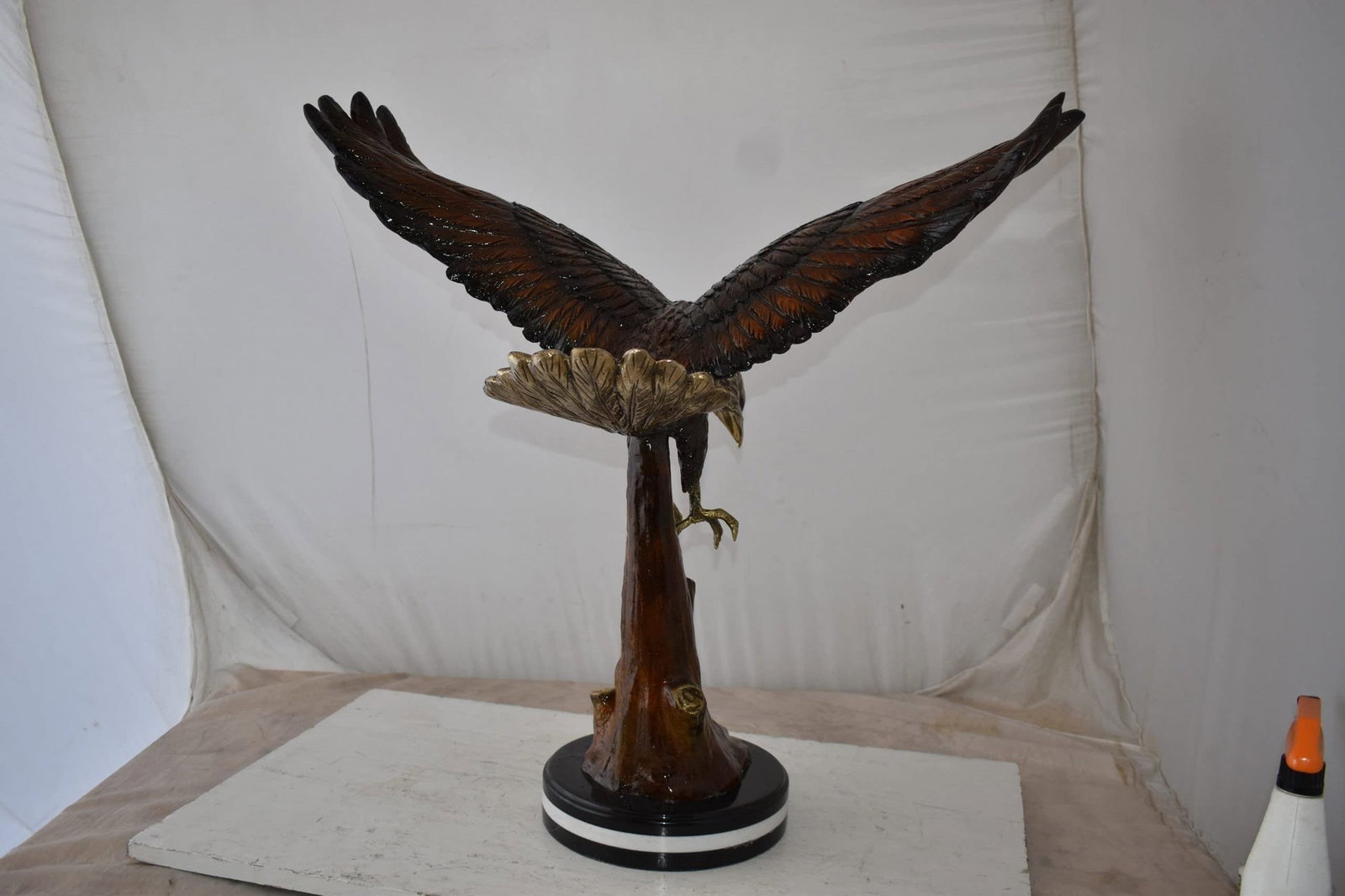 Eagle Flying and Looking Down for Prey Bronze Statue Size: 29" x 17" x 28"H - 8