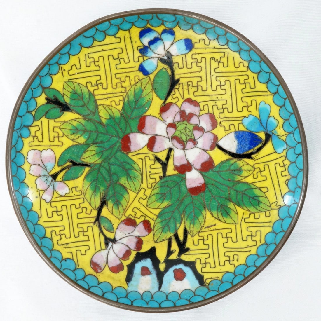 Small 1920s Chinese Copper Cloisonne Dish (1 of 7)