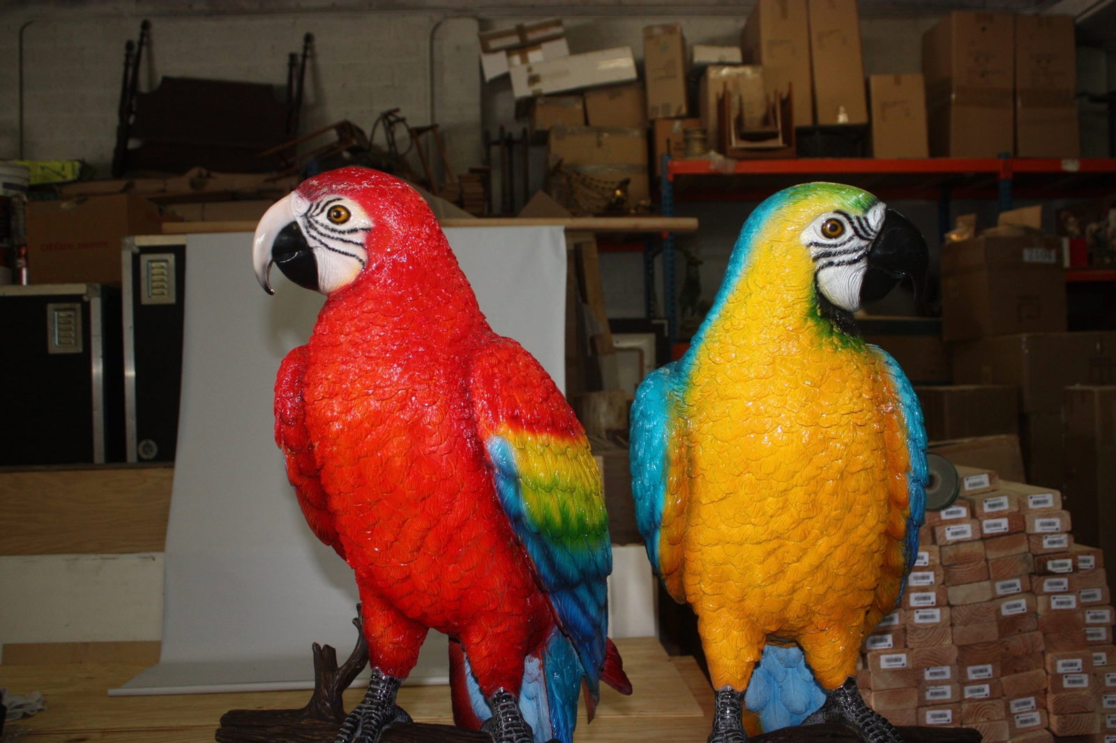 Two Large Parrots On A Tree | Bronze Statue - 4