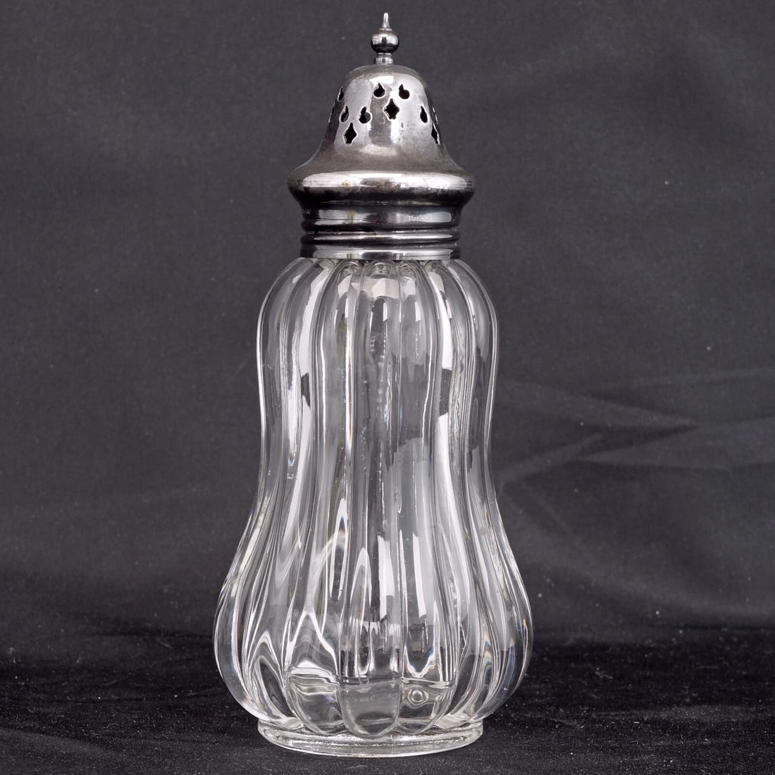 English Silverplate/Glass Sugar Shaker c 1930 - 3