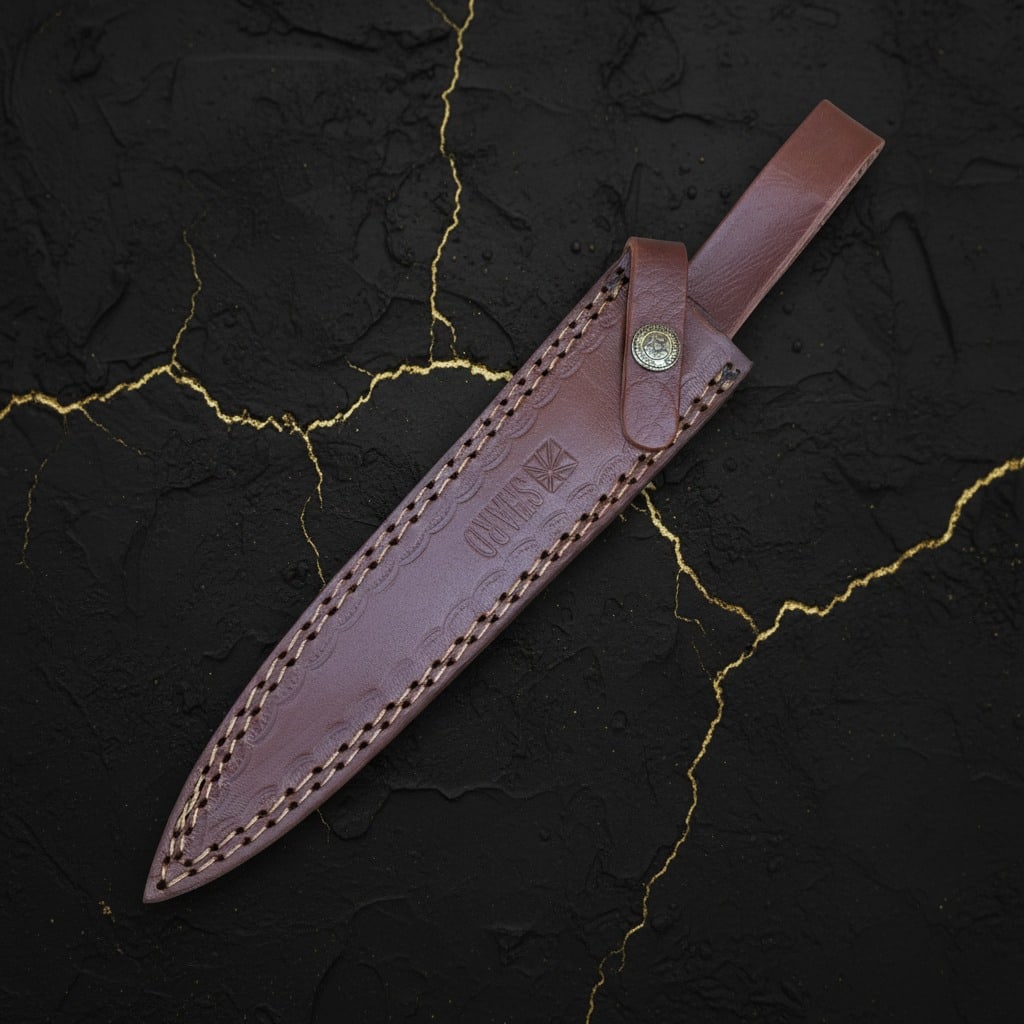 WW2 Era Double-Edged V42 Military Combat Dagger With Leather Sheath - 6