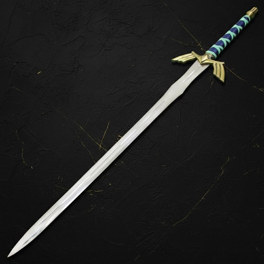 Metal Master Sword Replica from Legend of Zelda with Rune Etched Blade and Scabbard - 9