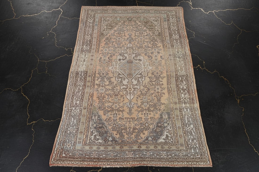 7x10 Hand-Woven Traditional Area Rug Muted Geometric Distressed Carpet - 2