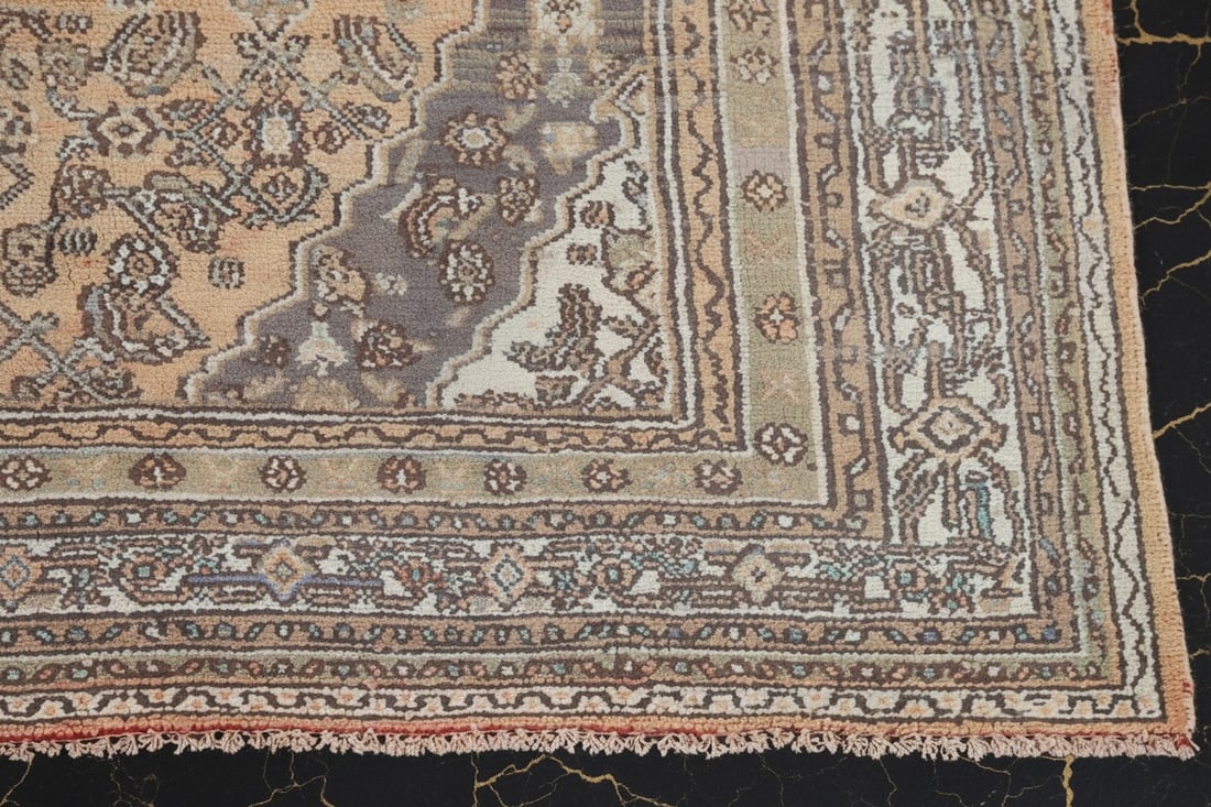 7x10 Hand-Woven Traditional Area Rug Muted Geometric Distressed Carpet - 6