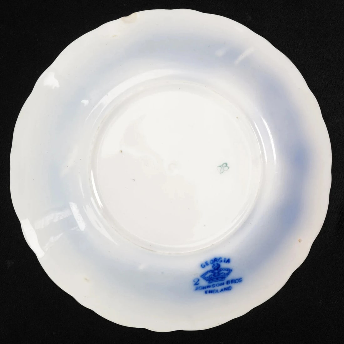19th C English Flow Blue Teacup and Saucer - 10