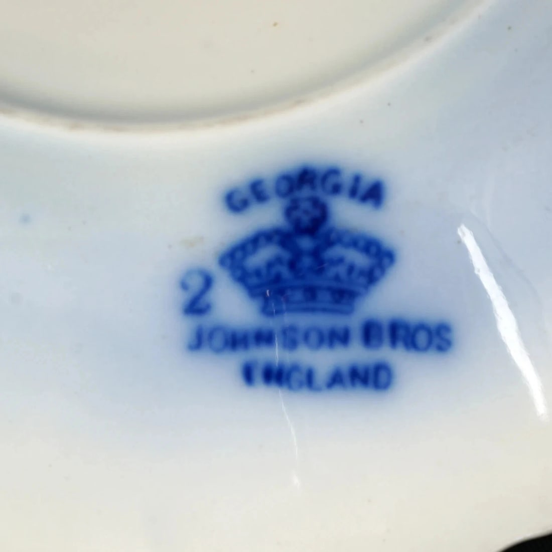 19th C English Flow Blue Teacup and Saucer - 12