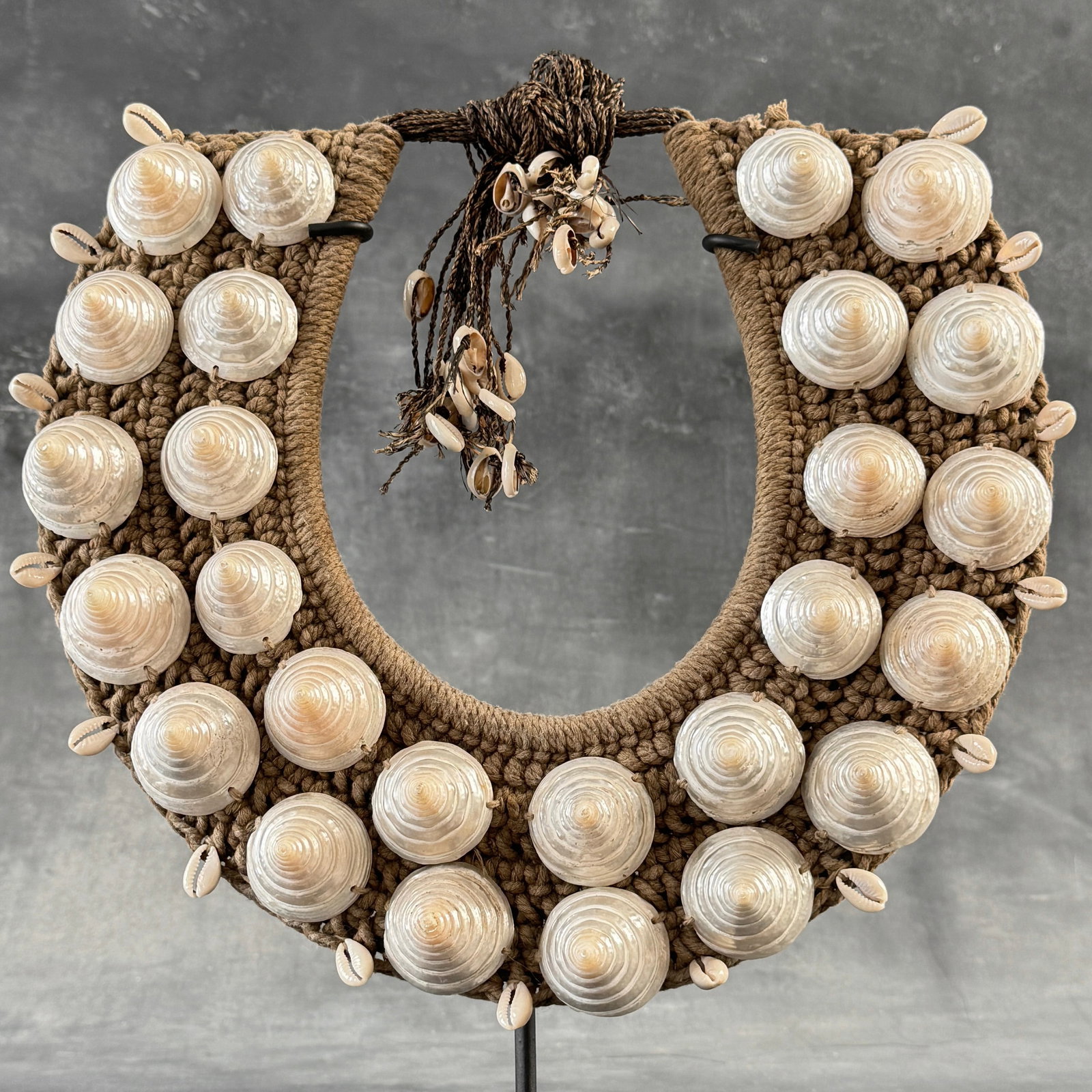 Decorative shell necklace on a custom stand - 2