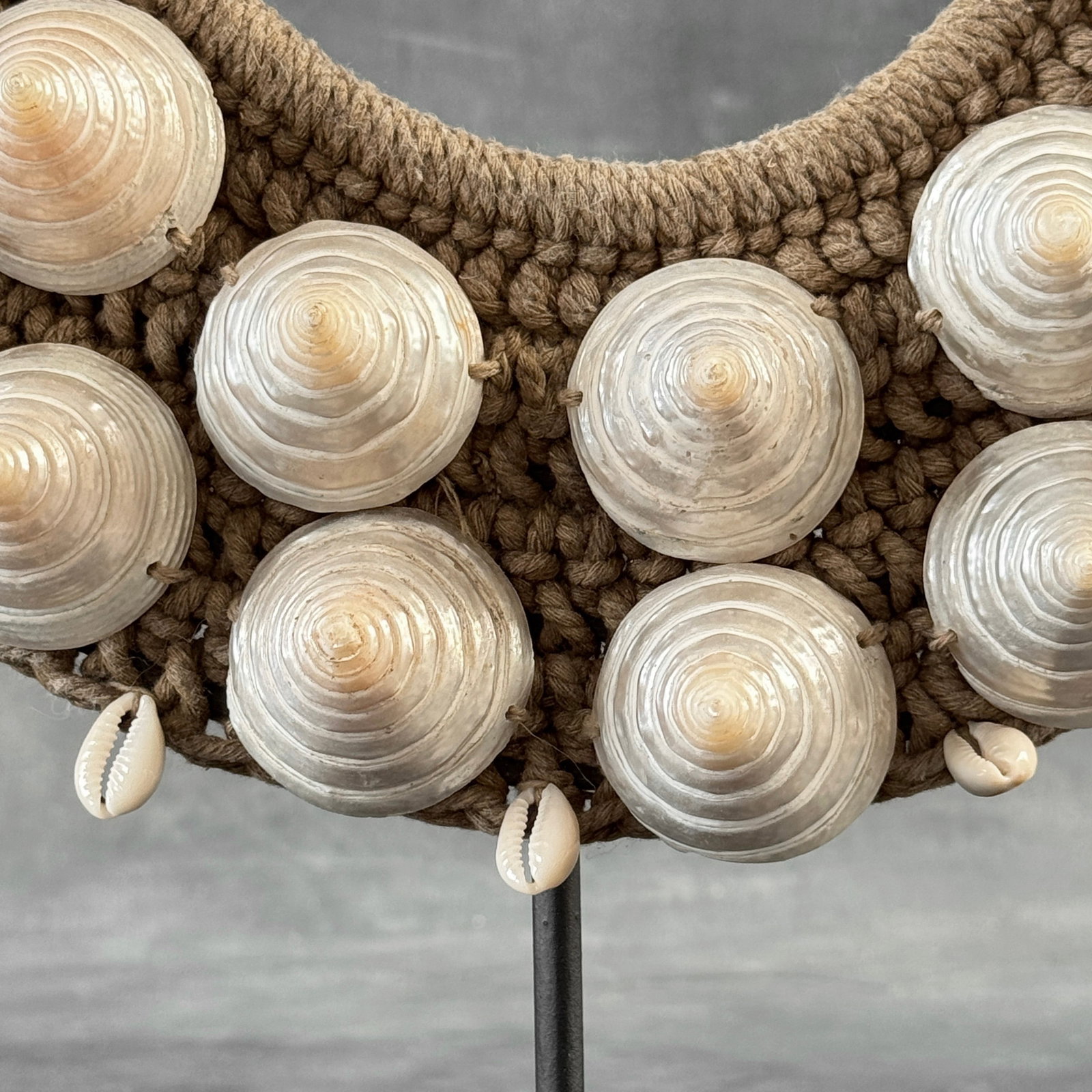 Decorative shell necklace on a custom stand - 6