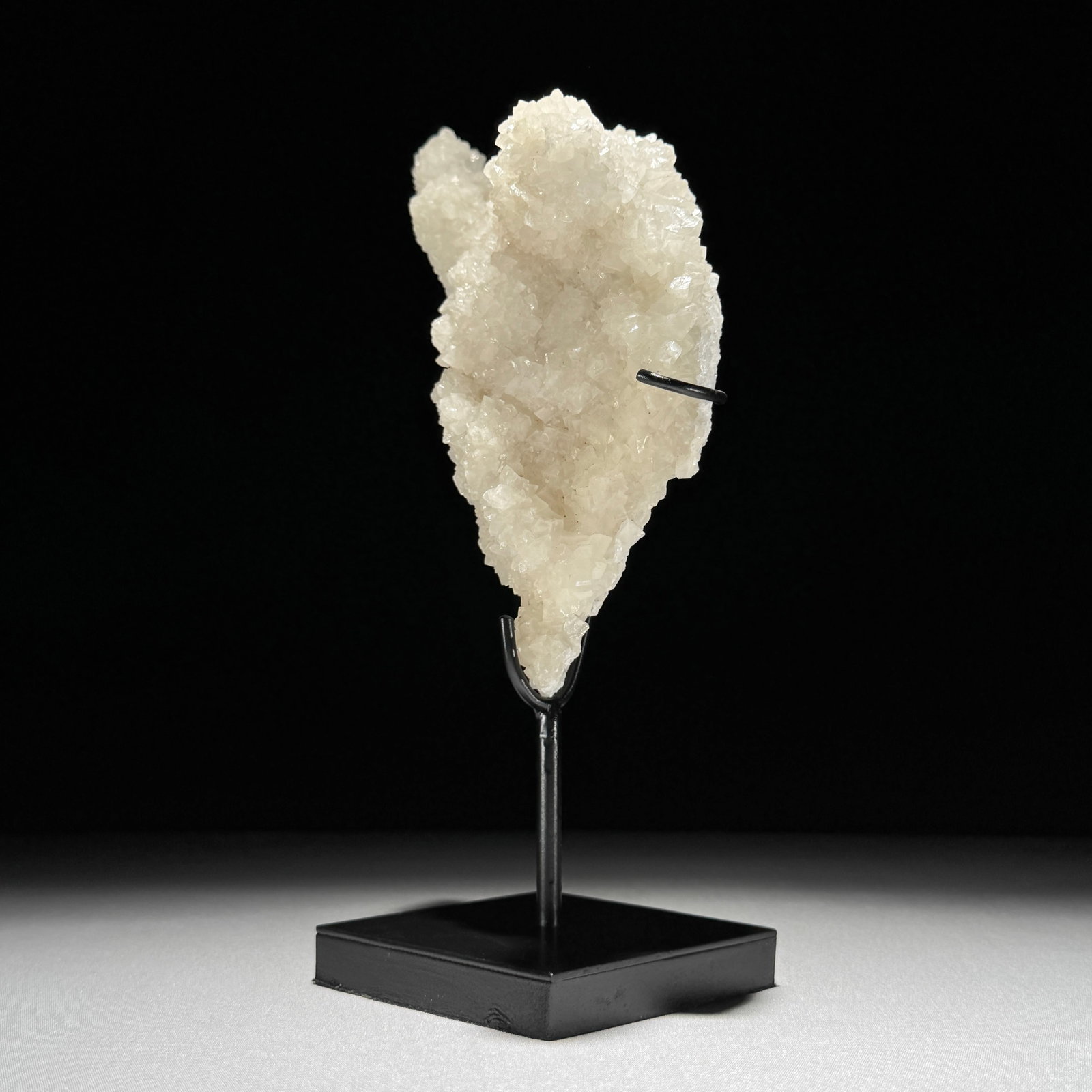 Wonderful set of a crystal sphere and a large cube calcite cluster on stands - 8