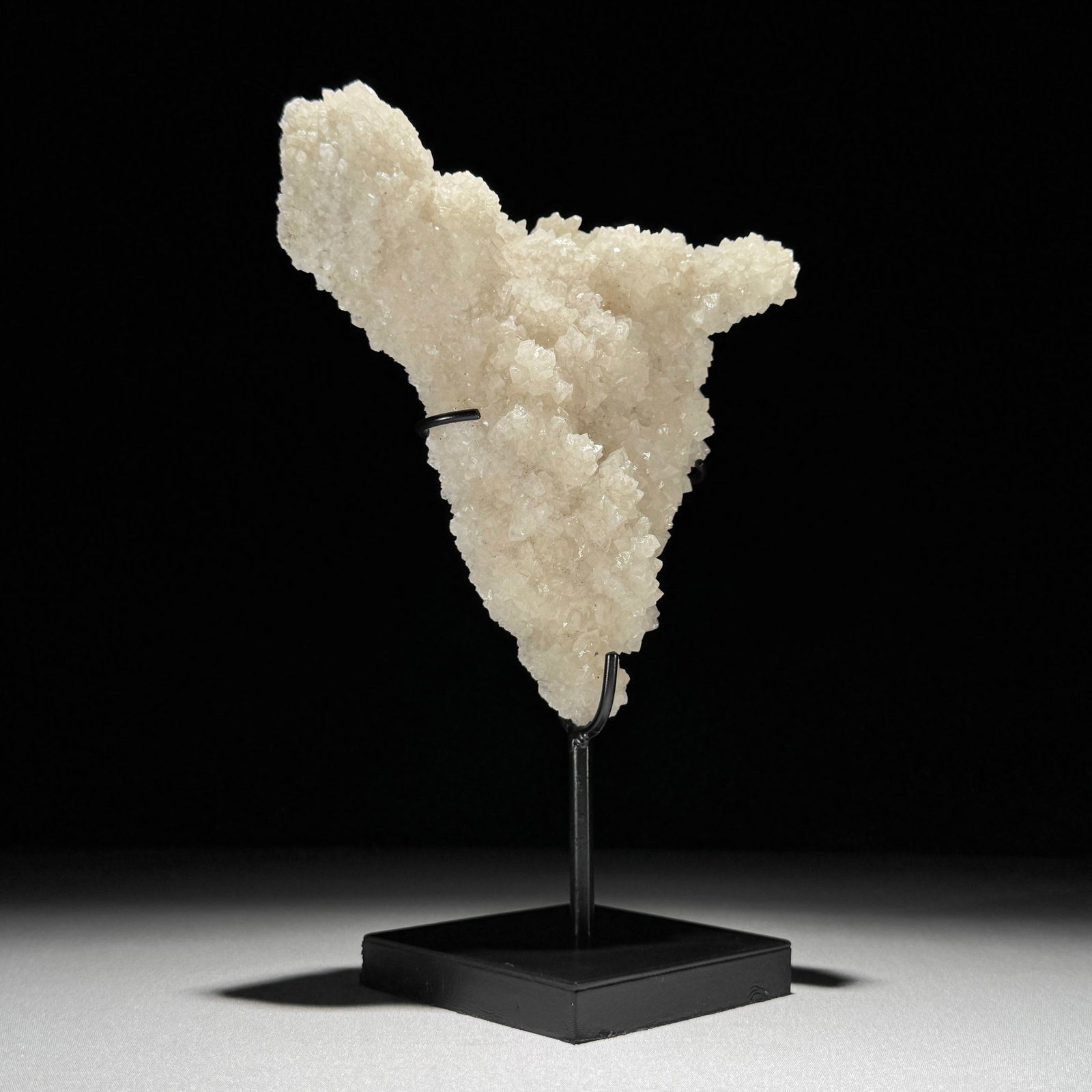 Wonderful set of a crystal sphere and a large cube calcite cluster on stands - 9