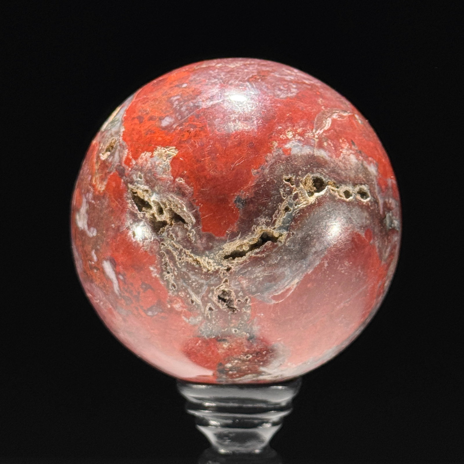 Stunning set of 3 crystallized Red Jasper spheres - 10