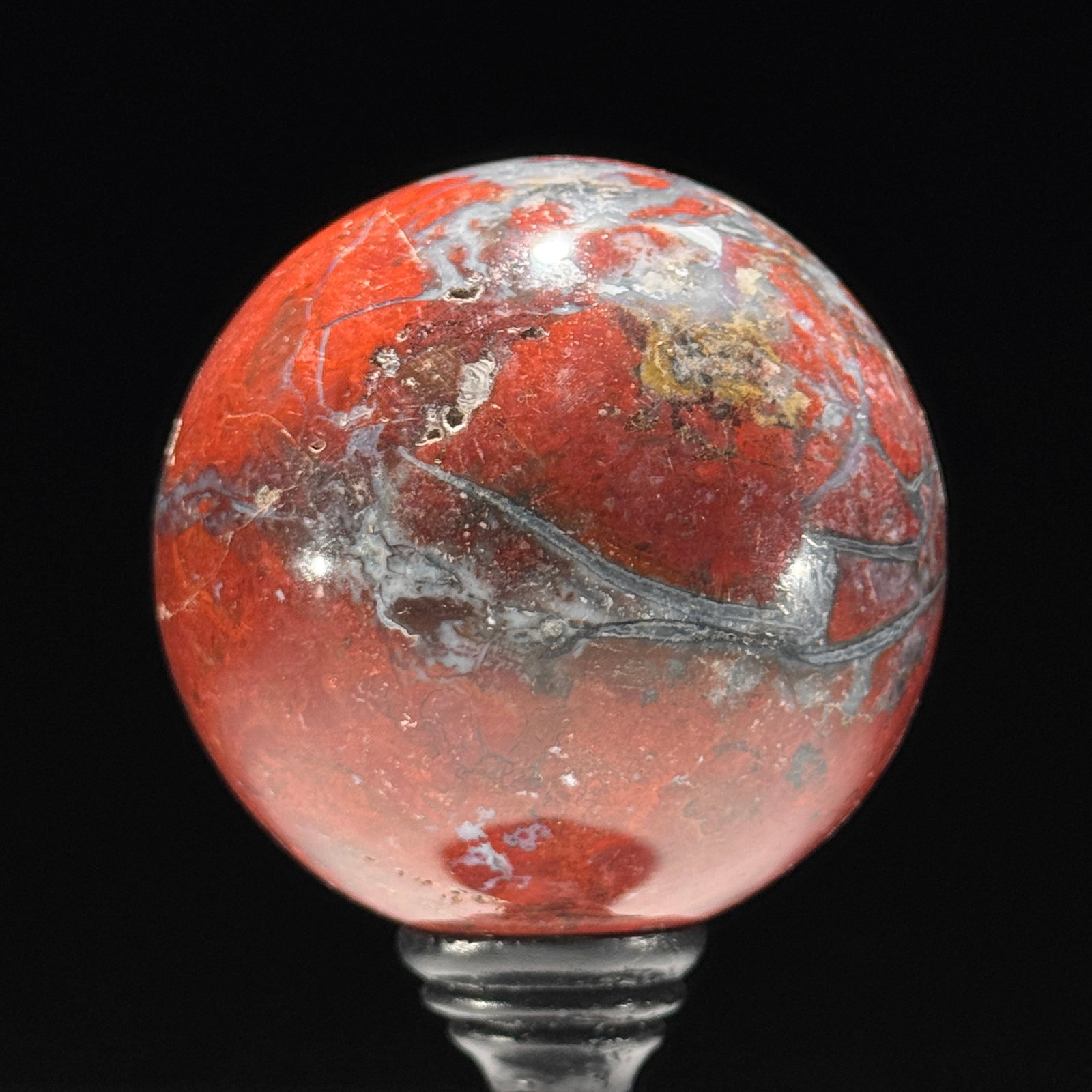 Stunning set of 3 crystallized Red Jasper spheres - 4