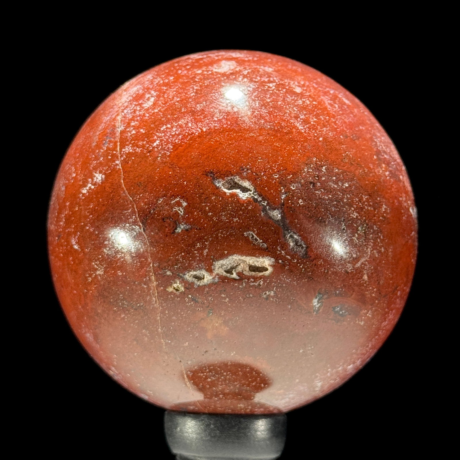 Stunning set of 3 crystallized Red Jasper spheres - 7