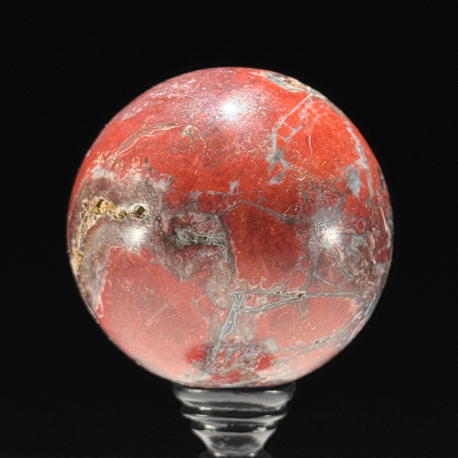 Stunning set of 3 crystallized Red Jasper spheres - 8
