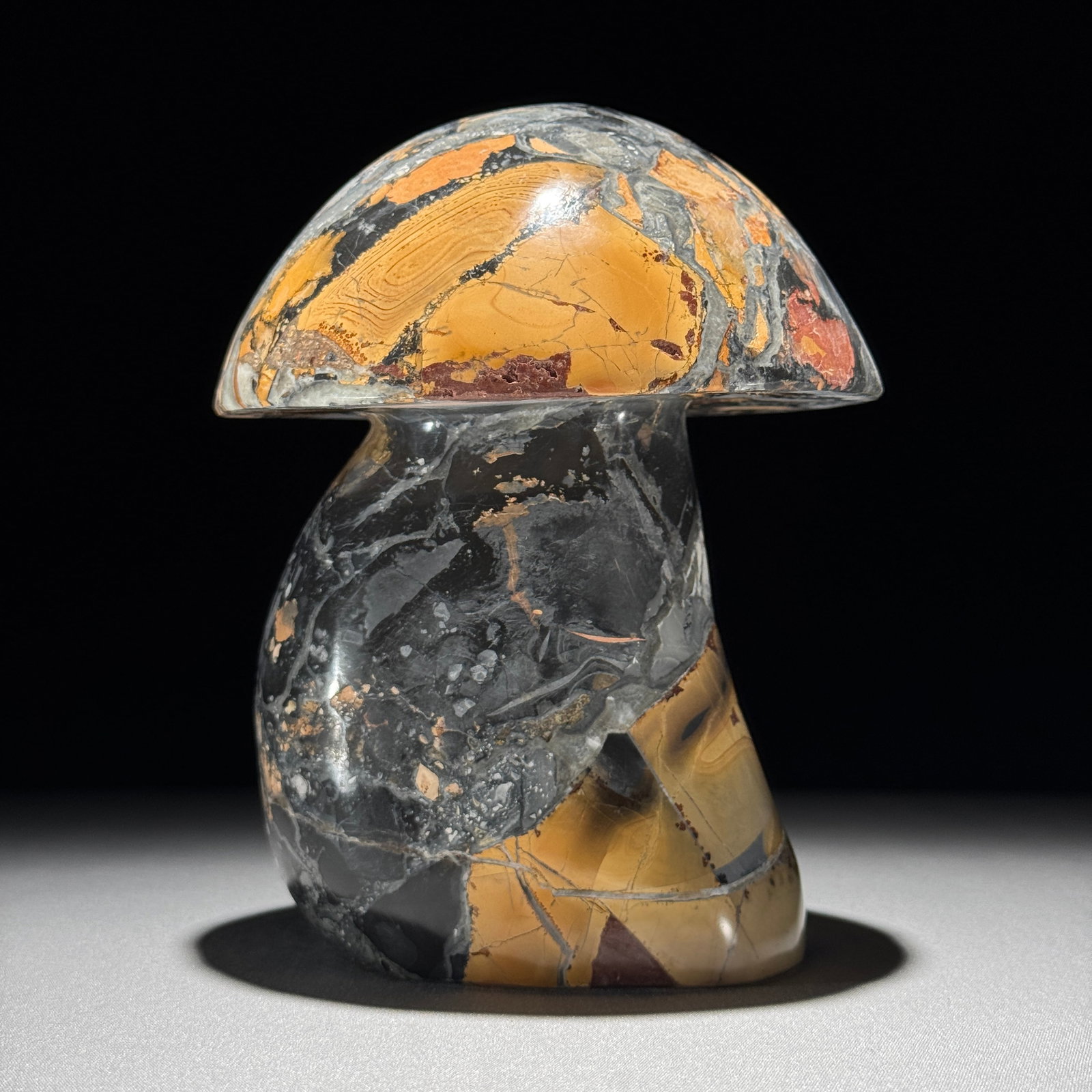 Beautiful crystallized Maligano Jasper mushroom - 2