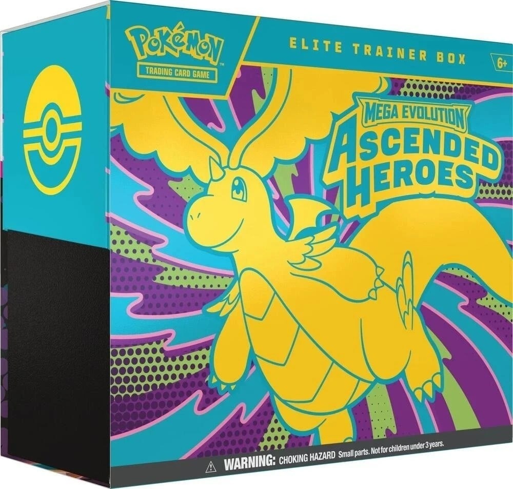 Factory Sealed Trading Card Game Elite Trainer Box Mega Evolution Heroes: Title:Factory Sealed Trading Card Game Elite Trainer Box Mega Evolution Heroes Description:This Pokemon Mega Evolution Ascended Heroes Elite Trainer Box is brand new and factory sealed. Please note th