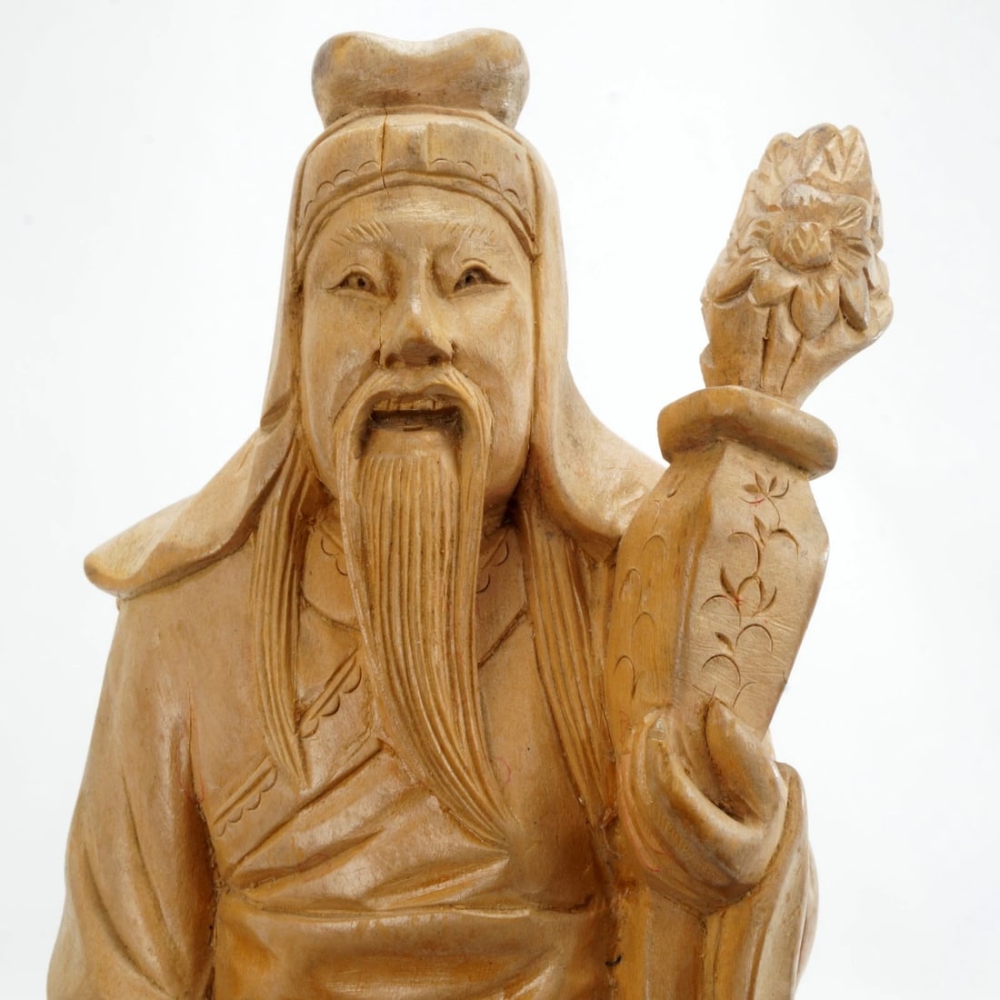 1930s Chinese Hardwood Carving Immortal - 6