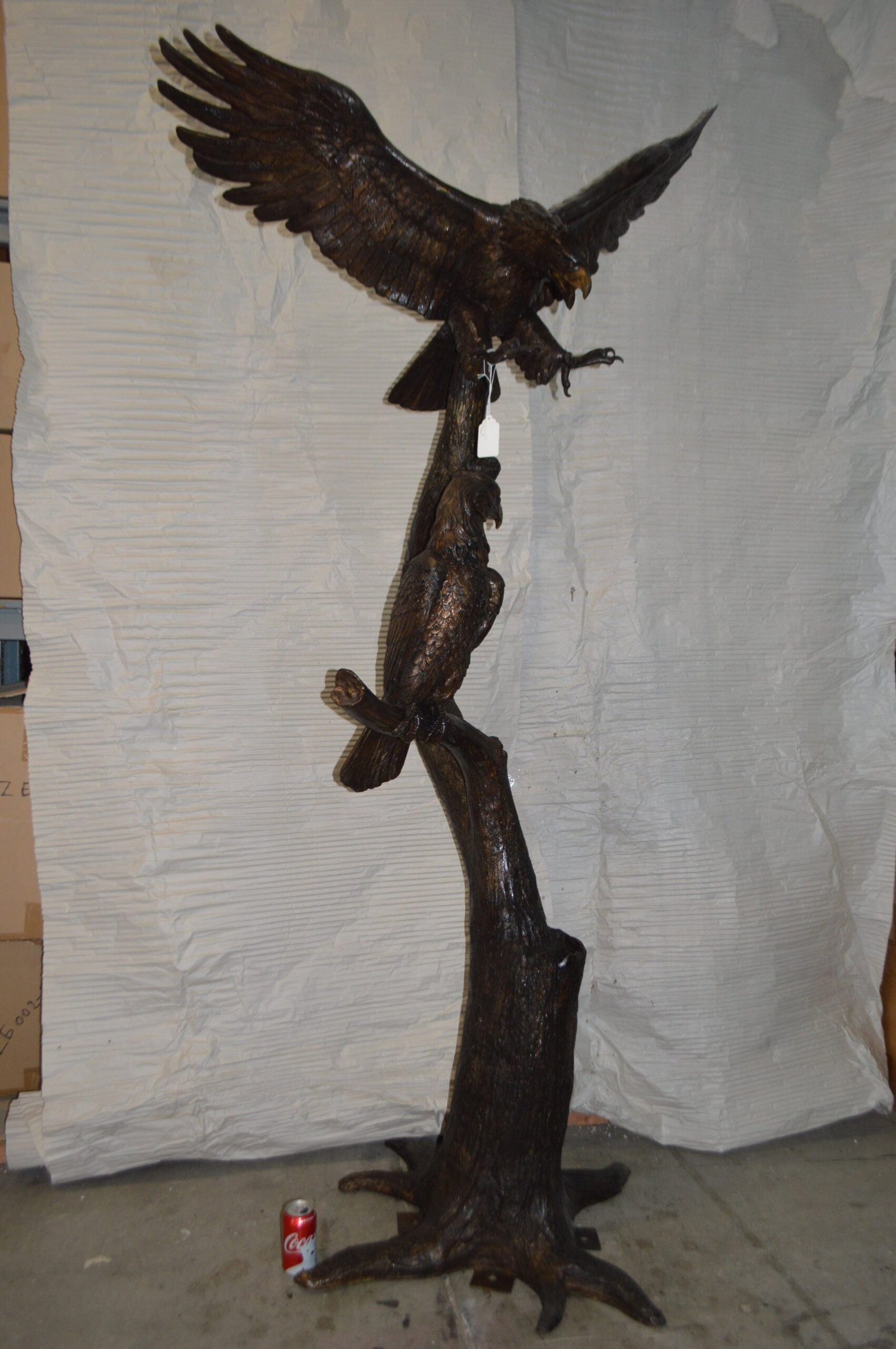 Two Eagles on a Tree - Size: 47"L x 30"W x 94"H. - 5