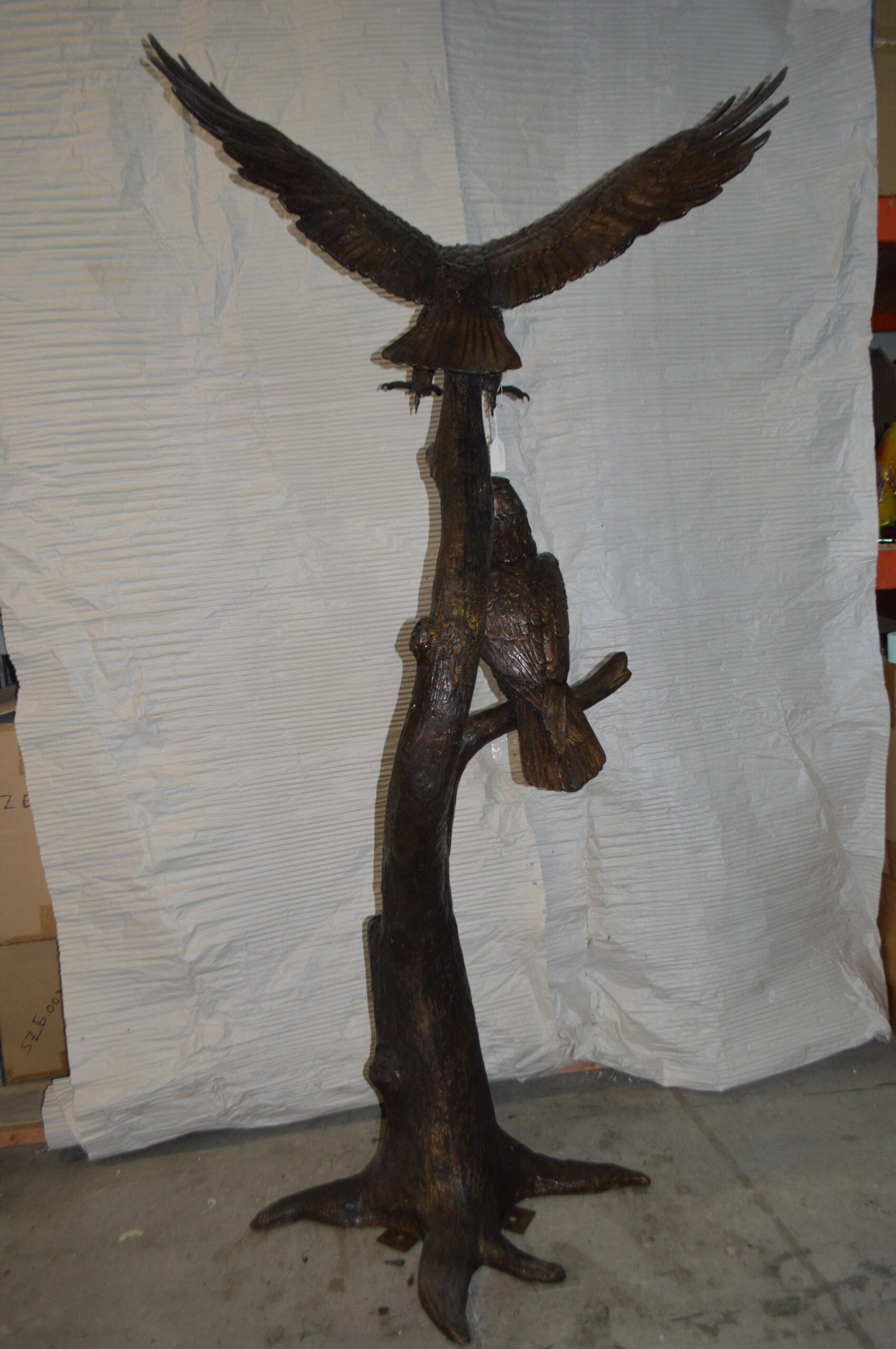 Two Eagles on a Tree - Size: 47"L x 30"W x 94"H. - 9