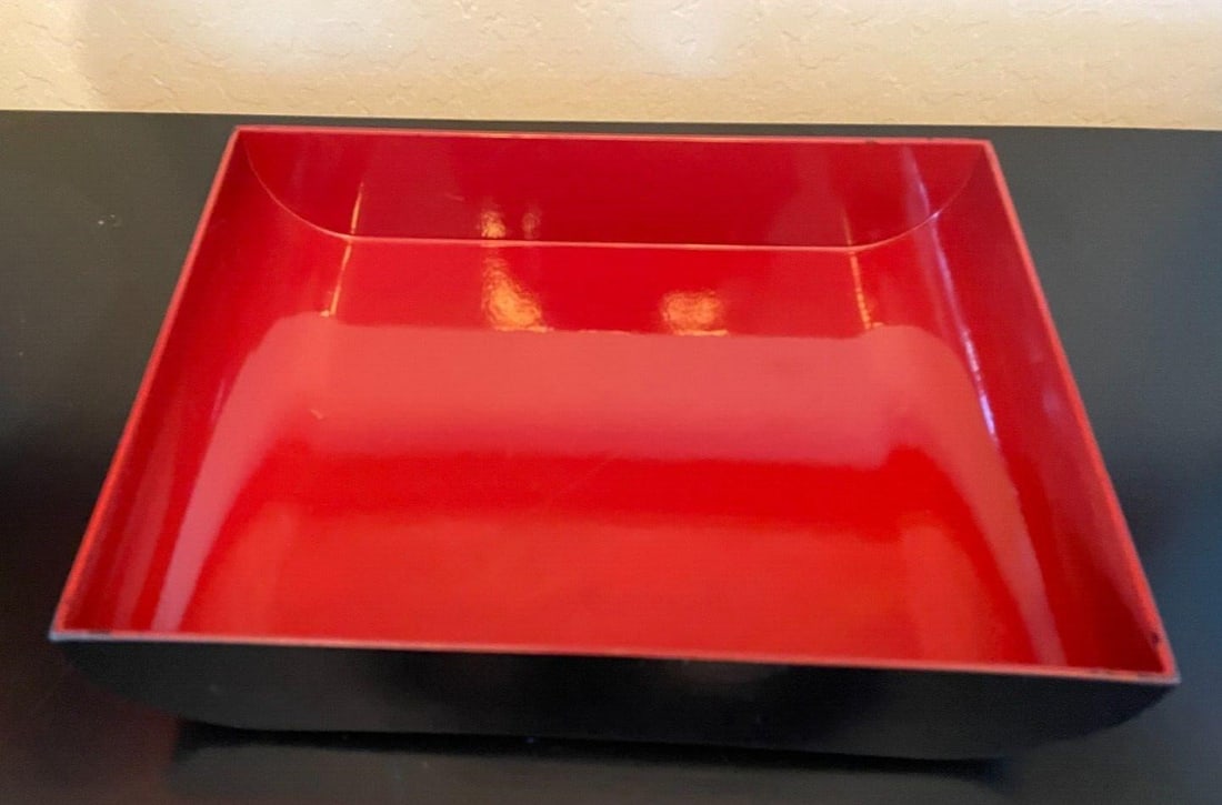 Vintage Japanese 3 Tier Lacquer Bento Box Yamanaka Ware Floral Jewelry Storage - 7