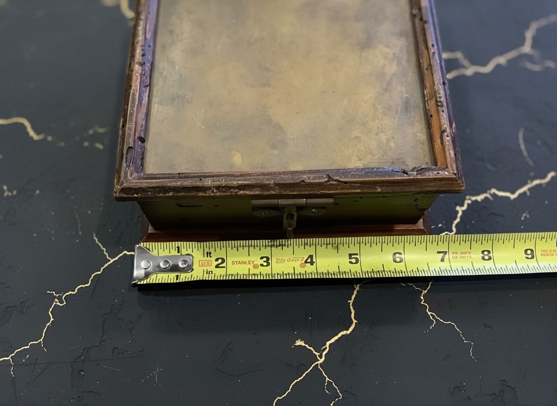 Vintage Copper & Brass Medical Inhaler in Handcrafted Wooden Storage Box - 14