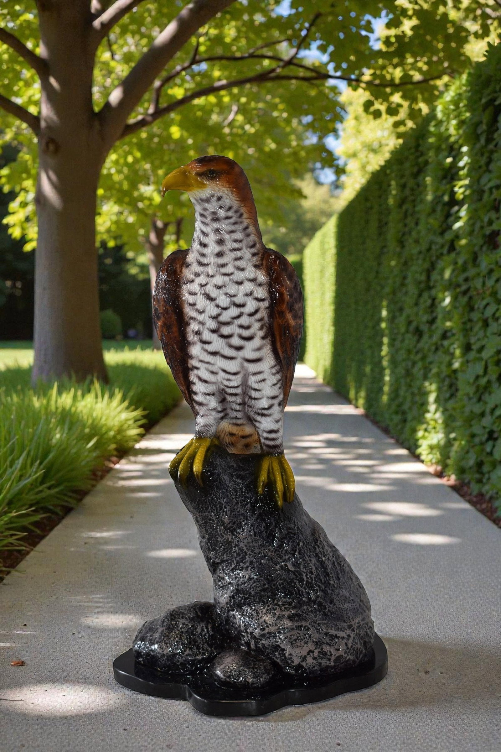 Eagle Standing on a Rock Looking for Prey Size: 10" x 13" x 22"H - 2
