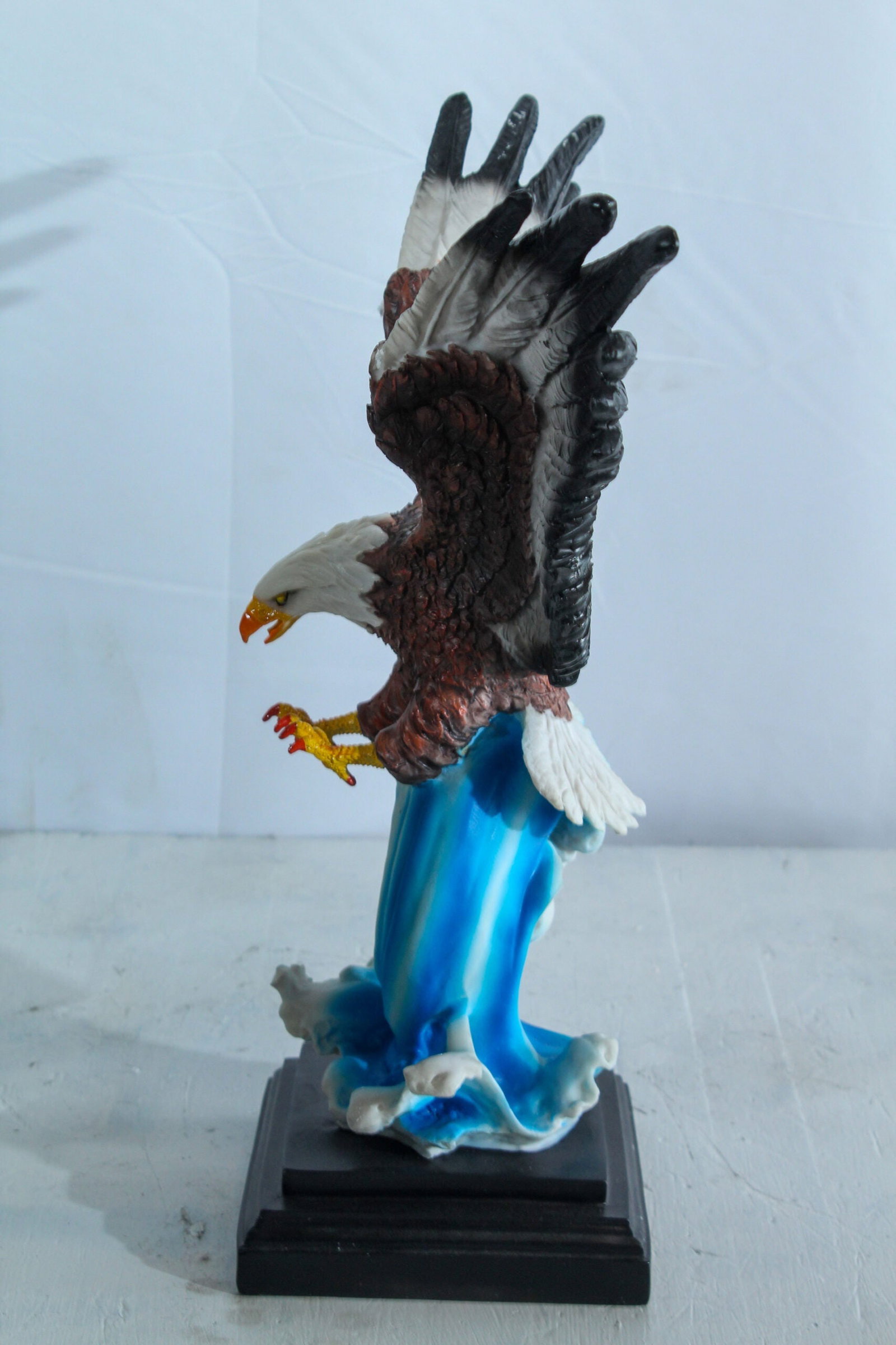 Resin Bald Eagle Statue - Indoor Patriotic Sculpture, Hand-Painted Eagle with Wings Spread Over - 5