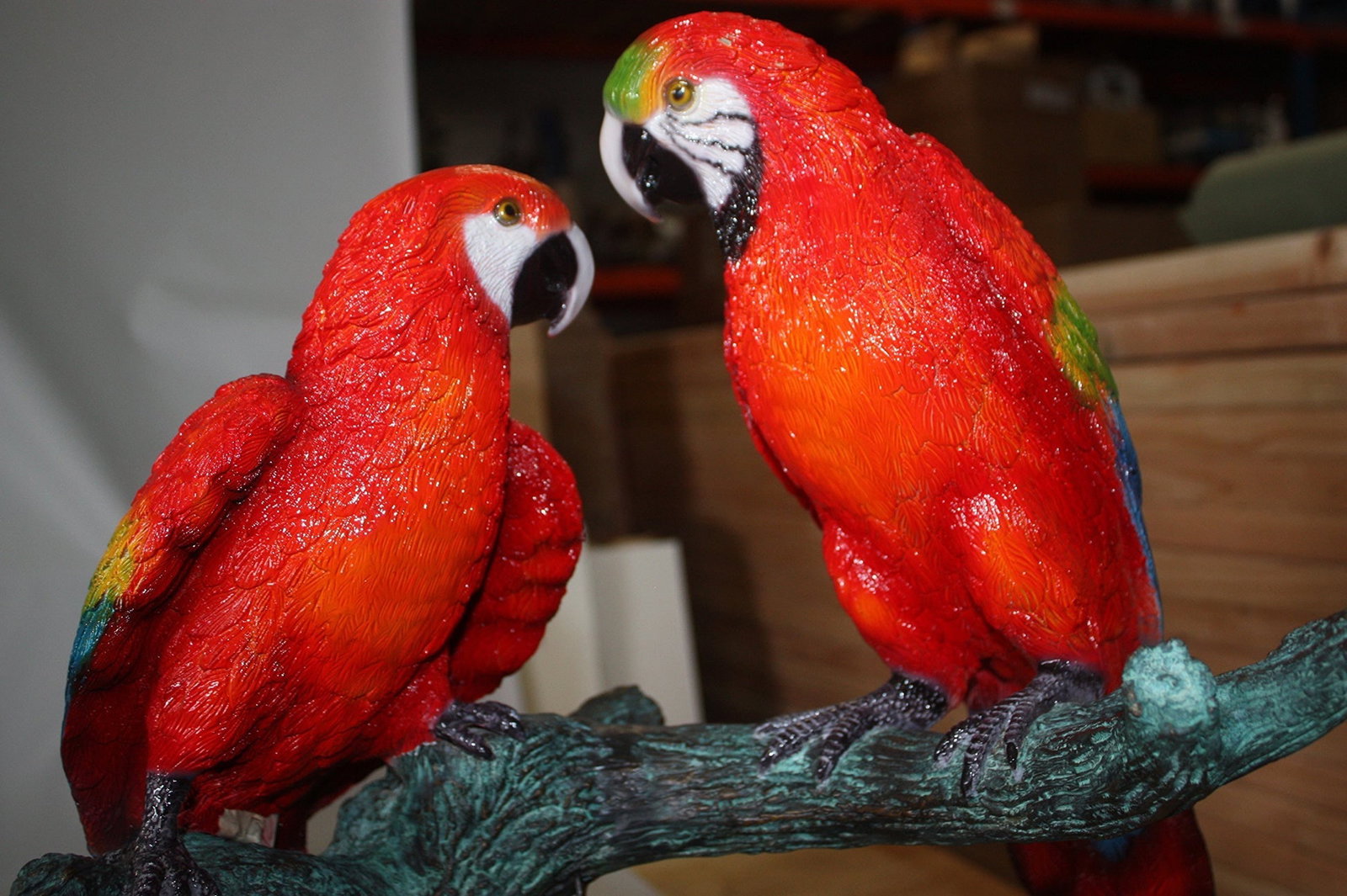 Two Bronze Beautiful Parrots On A Tree - 11